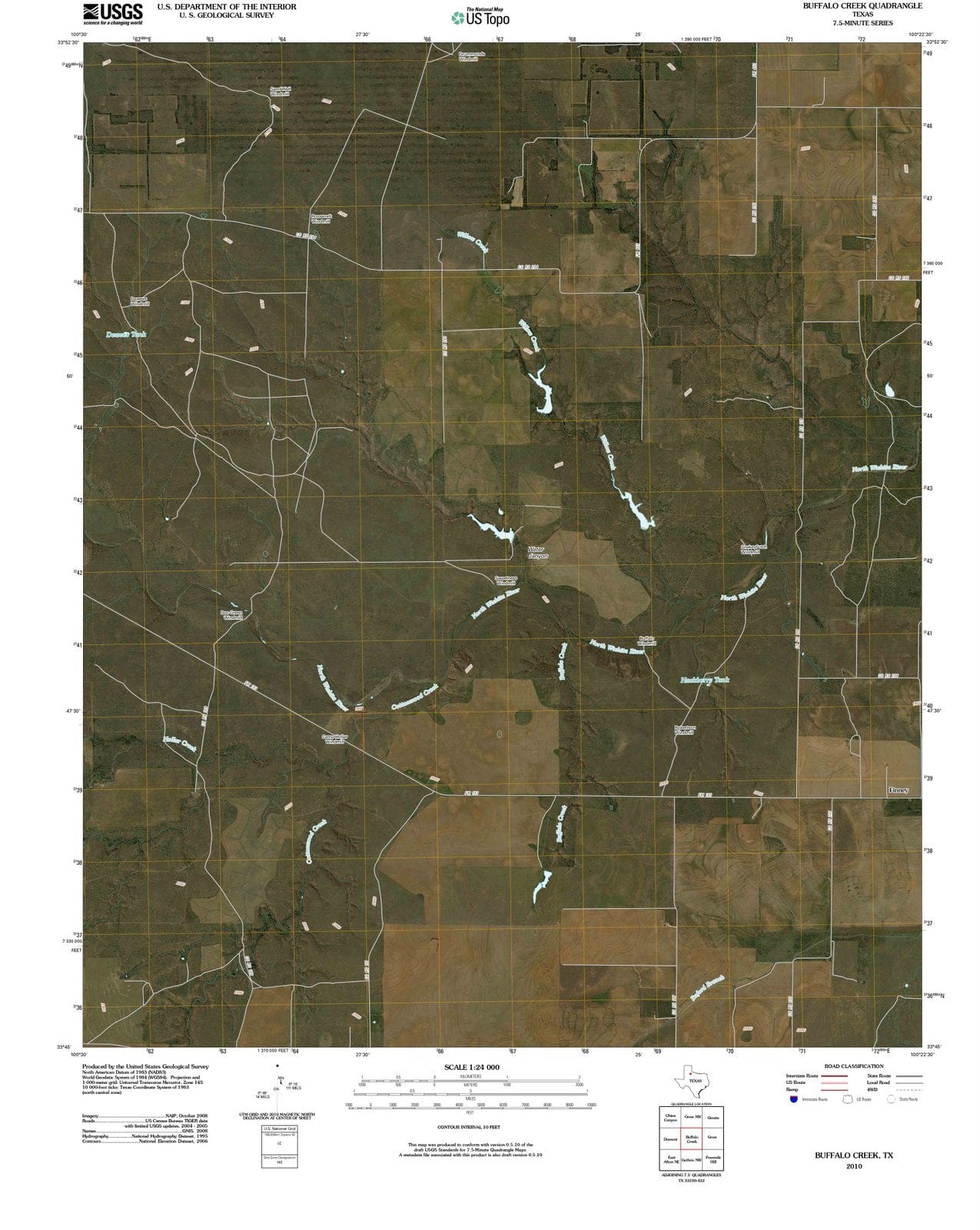 2010 Buffalo Creek, TX - Texas - USGS Topographic Map