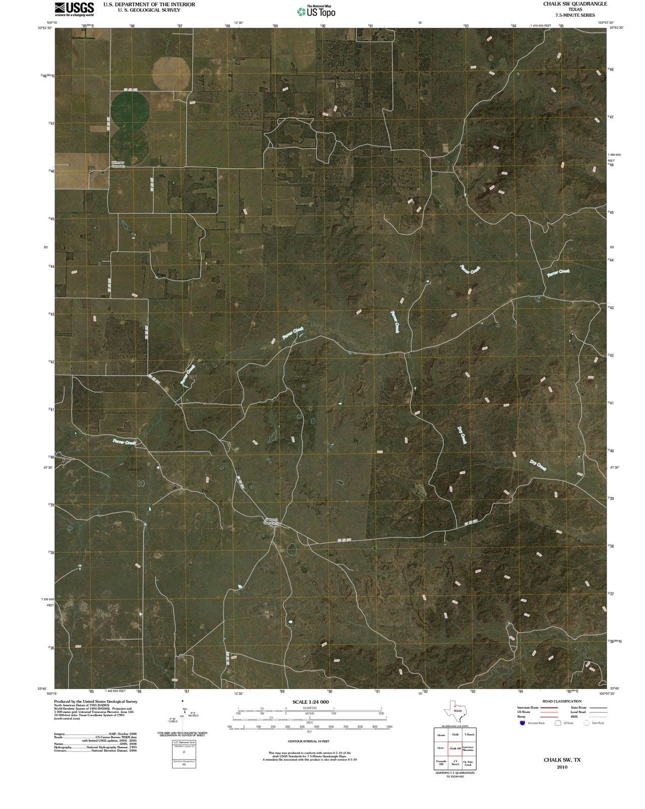 2010 Chalk, TX - Texas - USGS Topographic Map