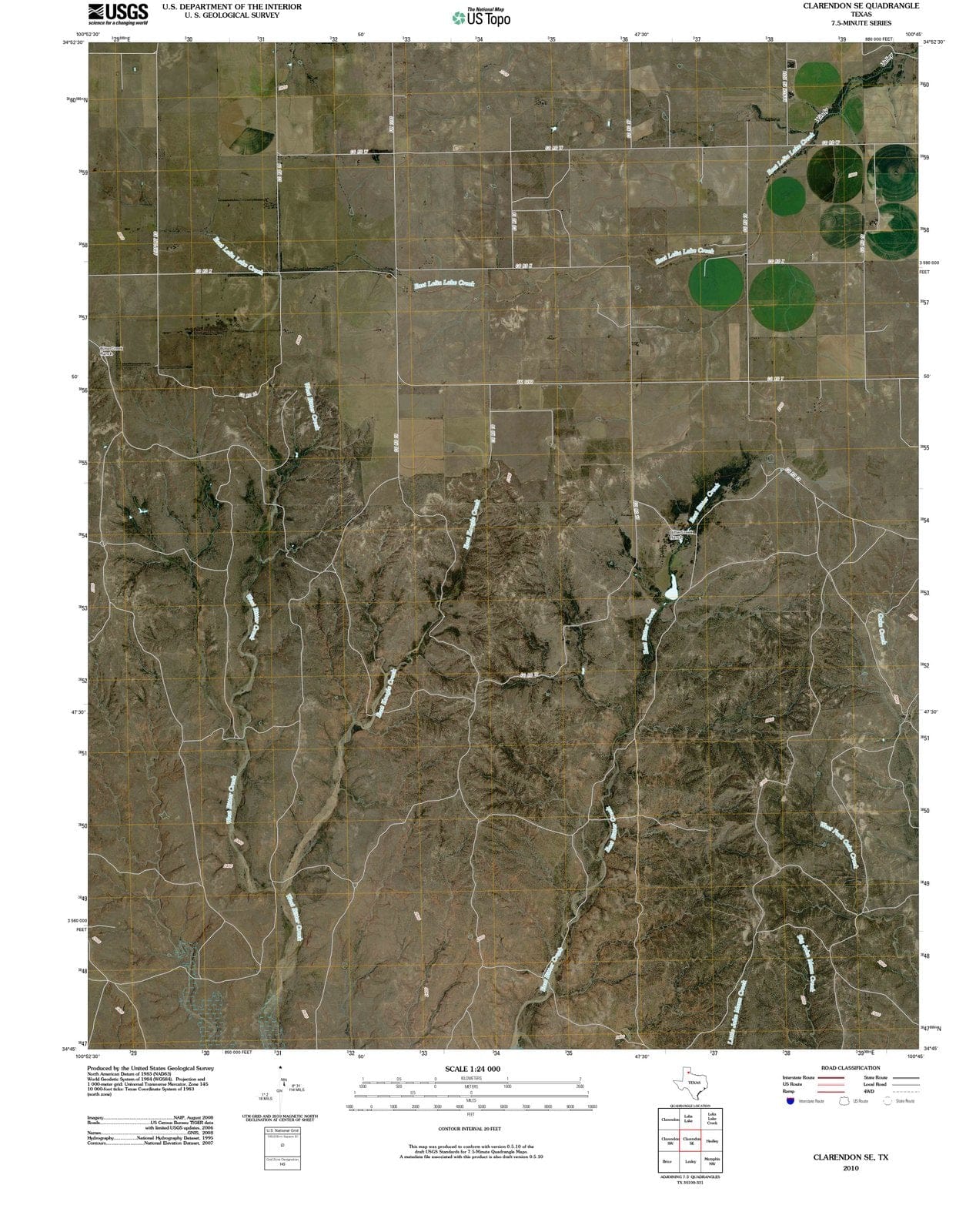 2010 Clarendon, TX - Texas - USGS Topographic Map