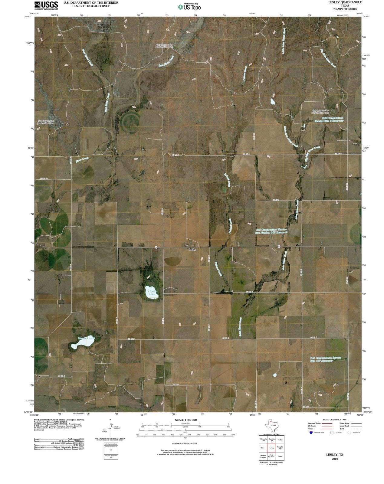 2010 Lesley, TX - Texas - USGS Topographic Map