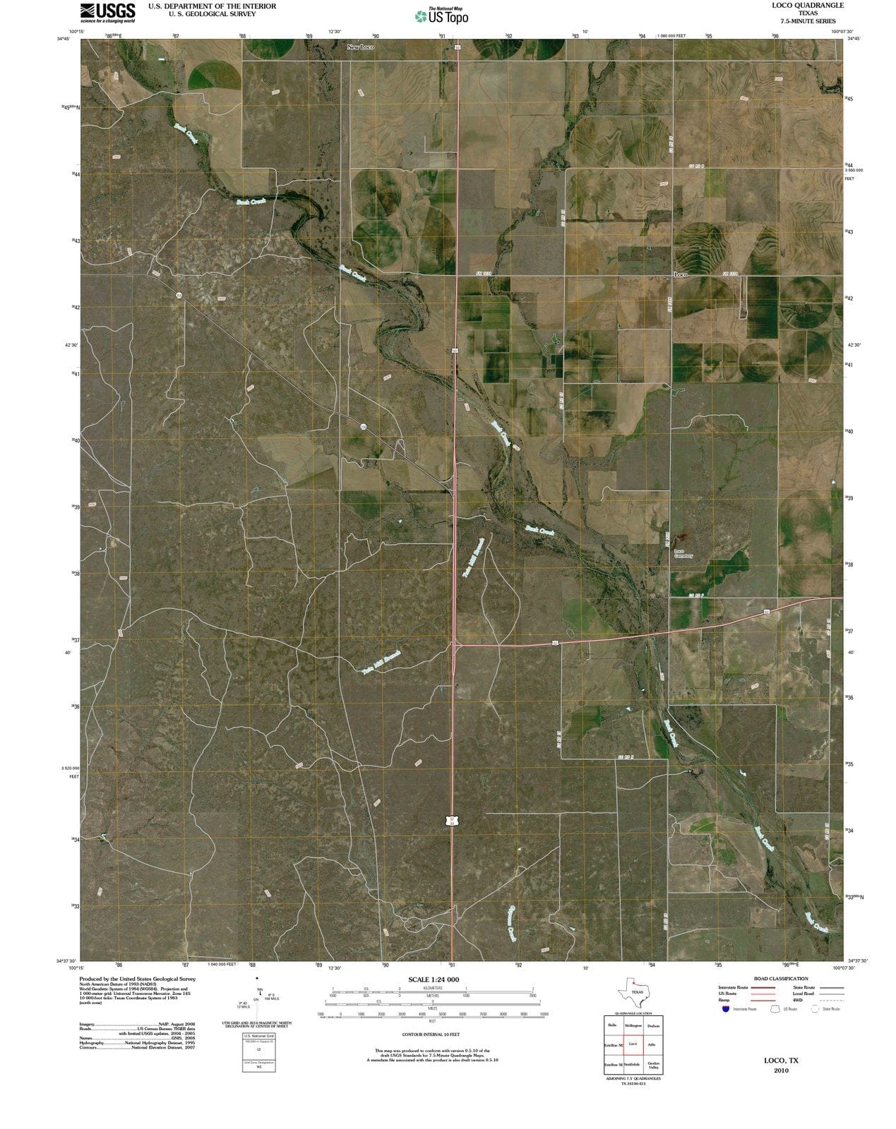 2010 Loco, TX - Texas - USGS Topographic Map