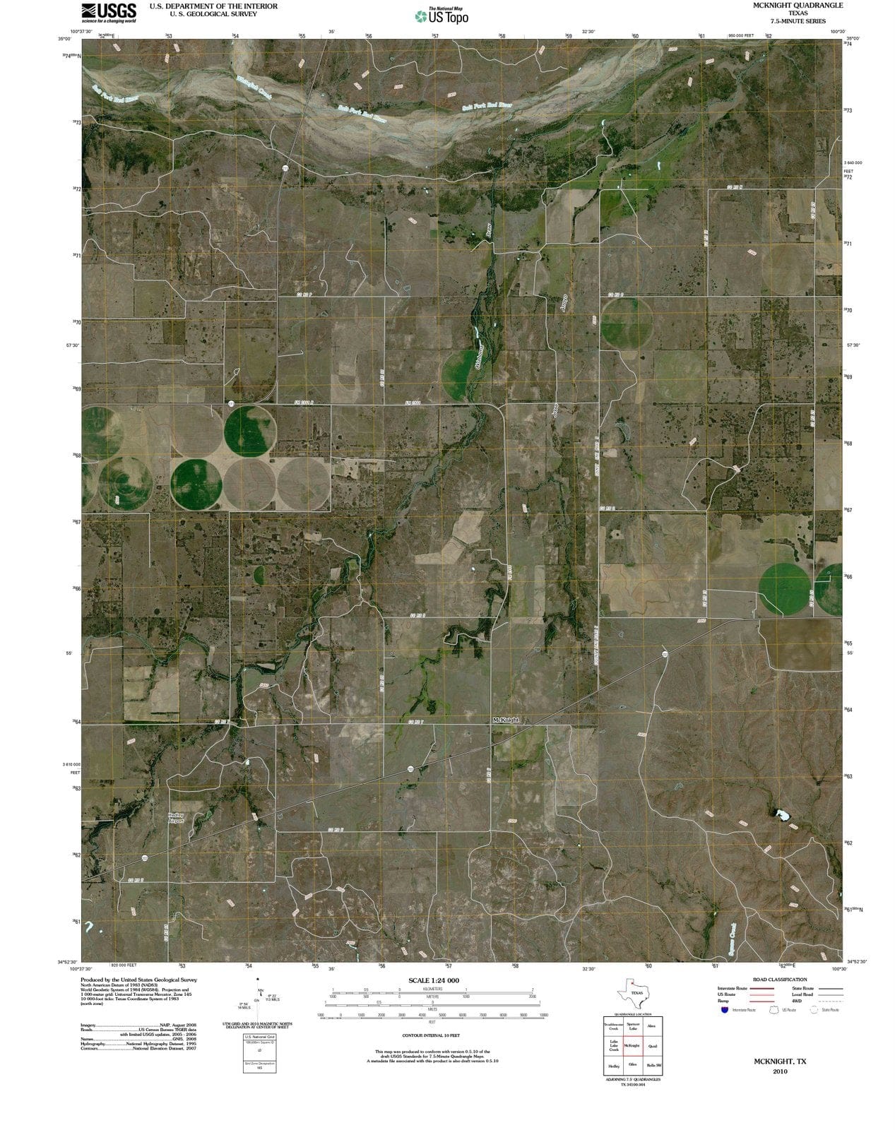 2010 McKnight, TX - Texas - USGS Topographic Map