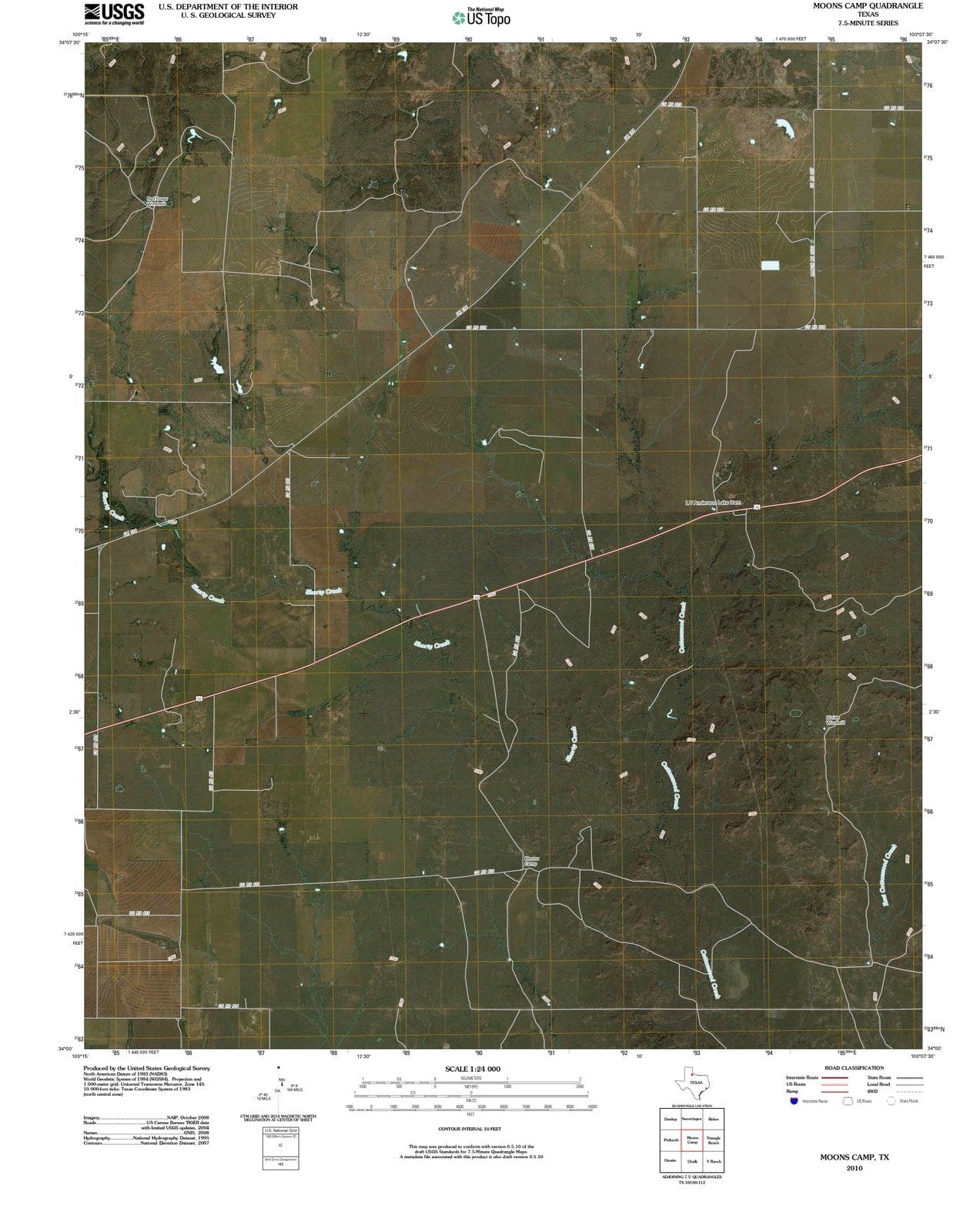 2010 Moons Camp, TX - Texas - USGS Topographic Map