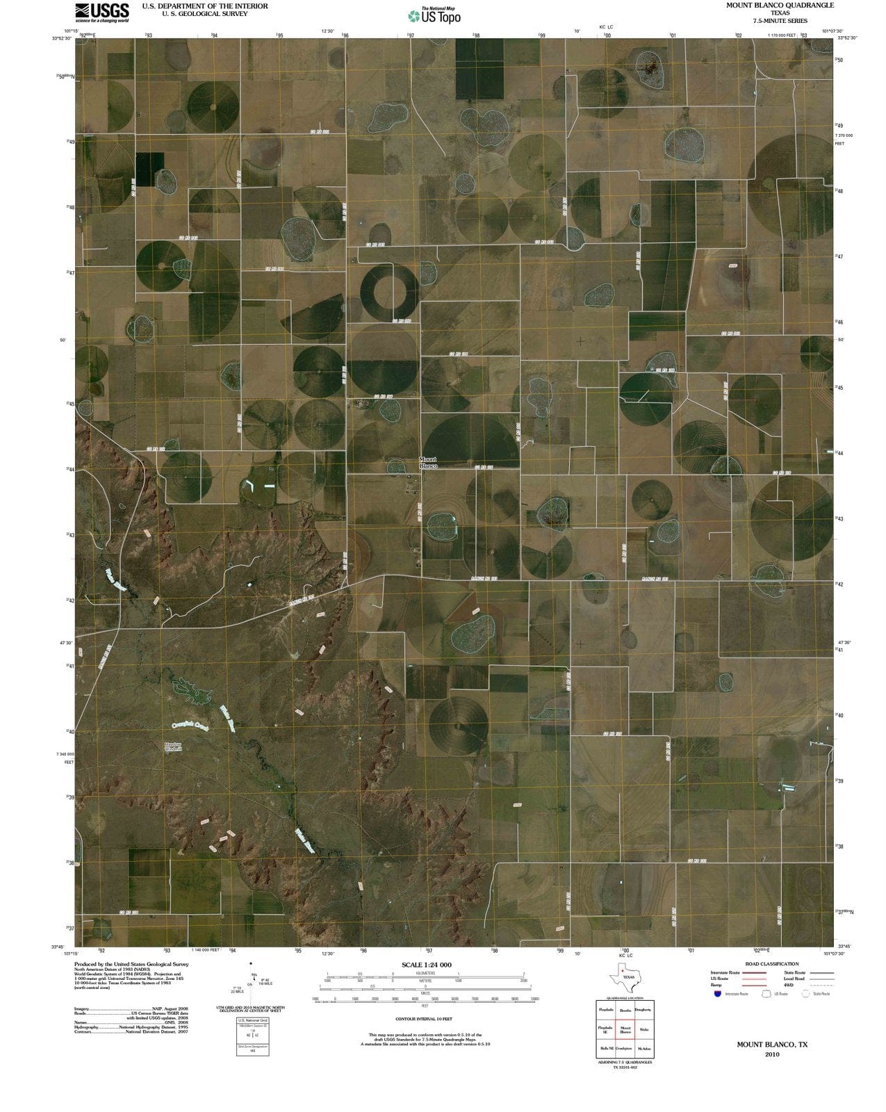 2010 Mount Blanco, TX - Texas - USGS Topographic Map
