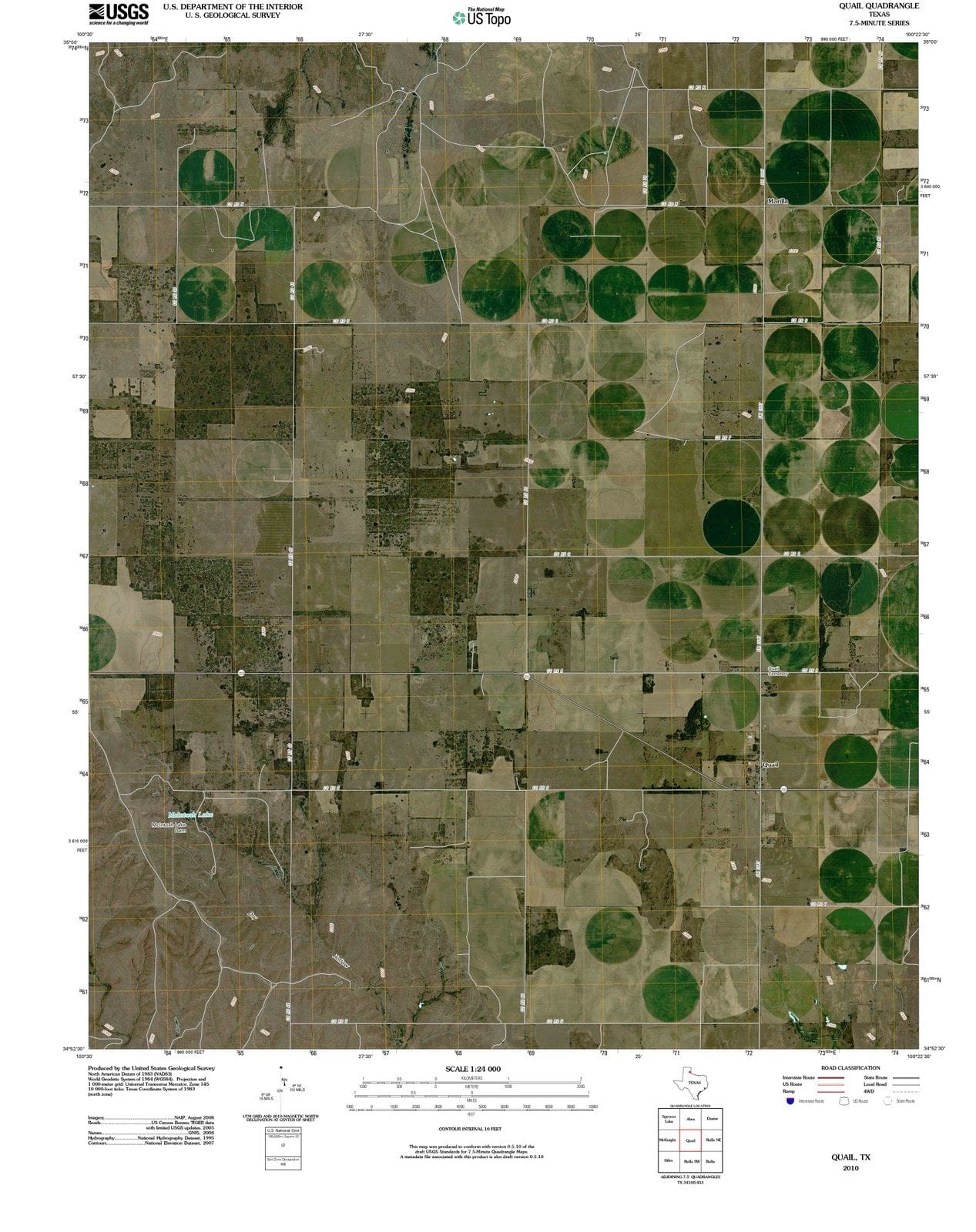 2010 Quail, TX - Texas - USGS Topographic Map