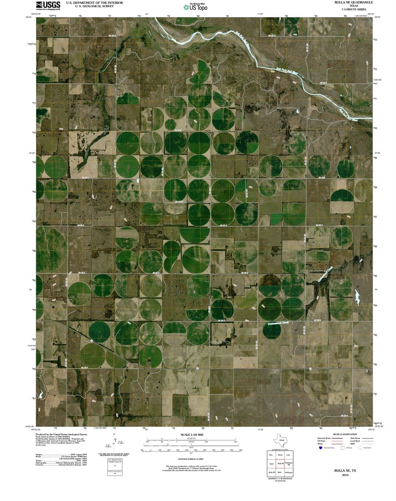 2010 Rolla, TX - Texas - USGS Topographic Map