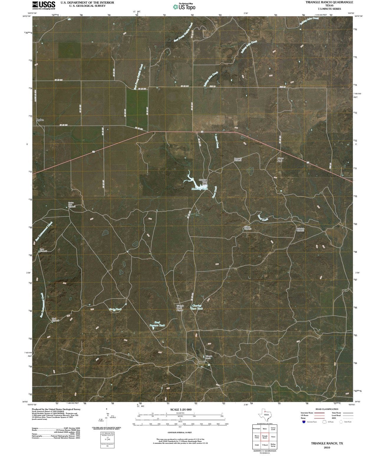2010 Triangle Ranch, TX - Texas - USGS Topographic Map