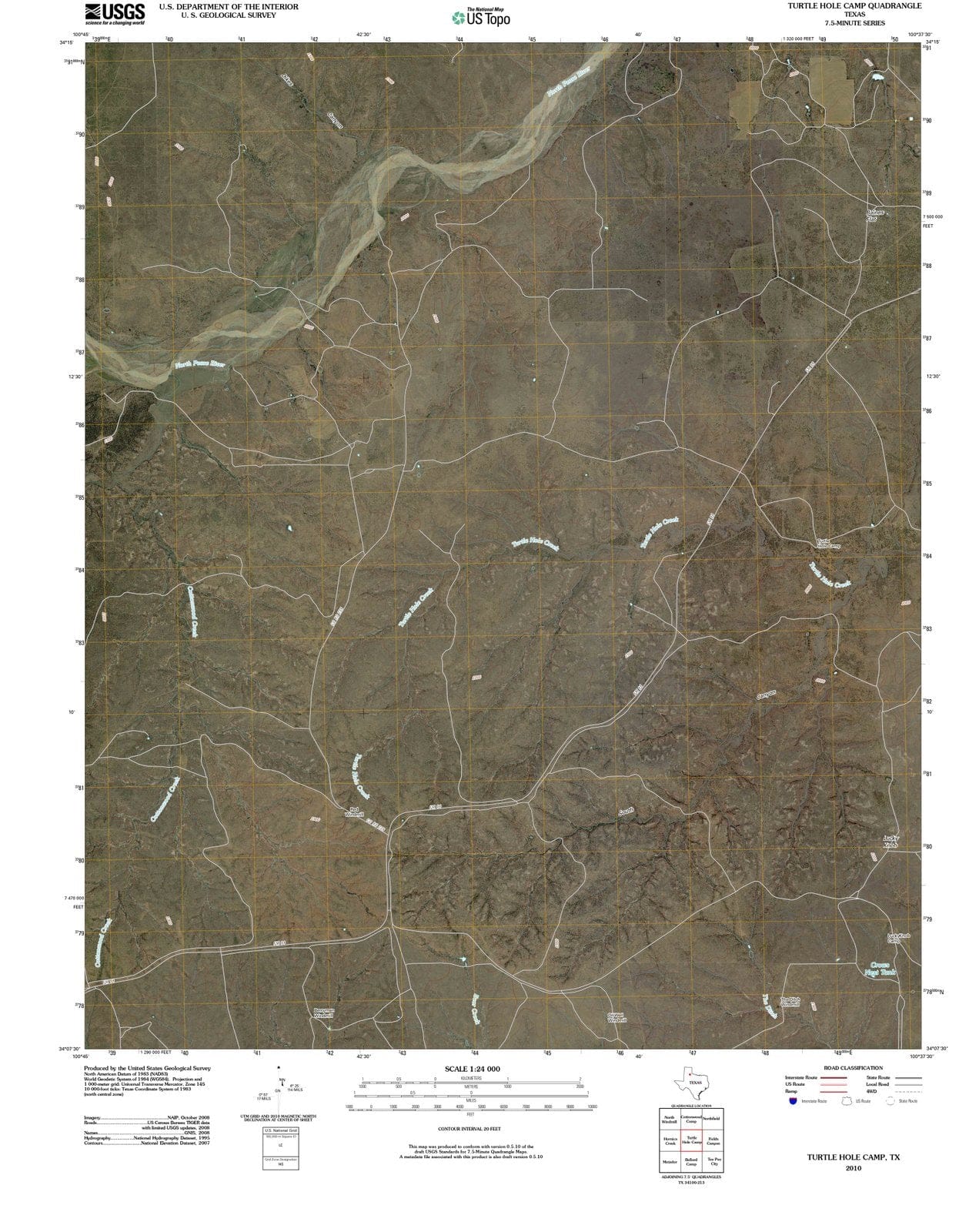 2010 Turtle Hole Camp, TX - Texas - USGS Topographic Map