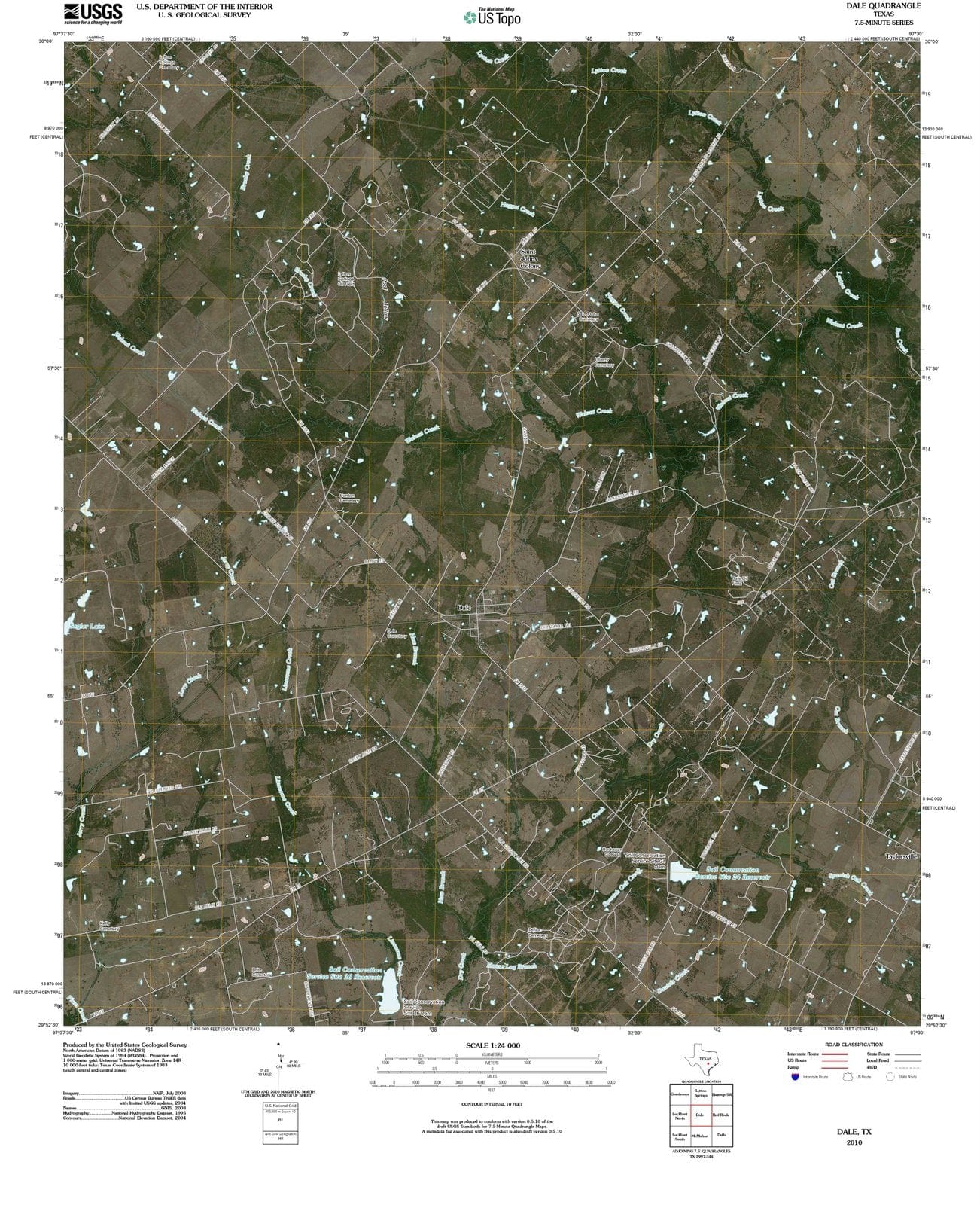 2010 Dale, TX - Texas - USGS Topographic Map