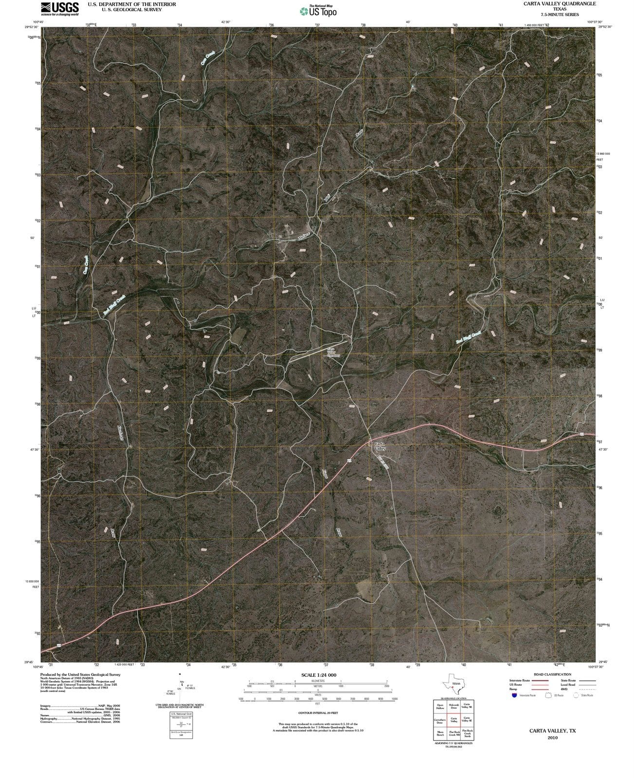 2010 Carta Valley, TX - Texas - USGS Topographic Map