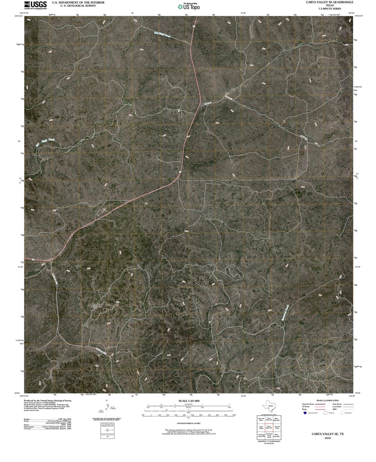 2010 Carta Valley, TX - Texas - USGS Topographic Map