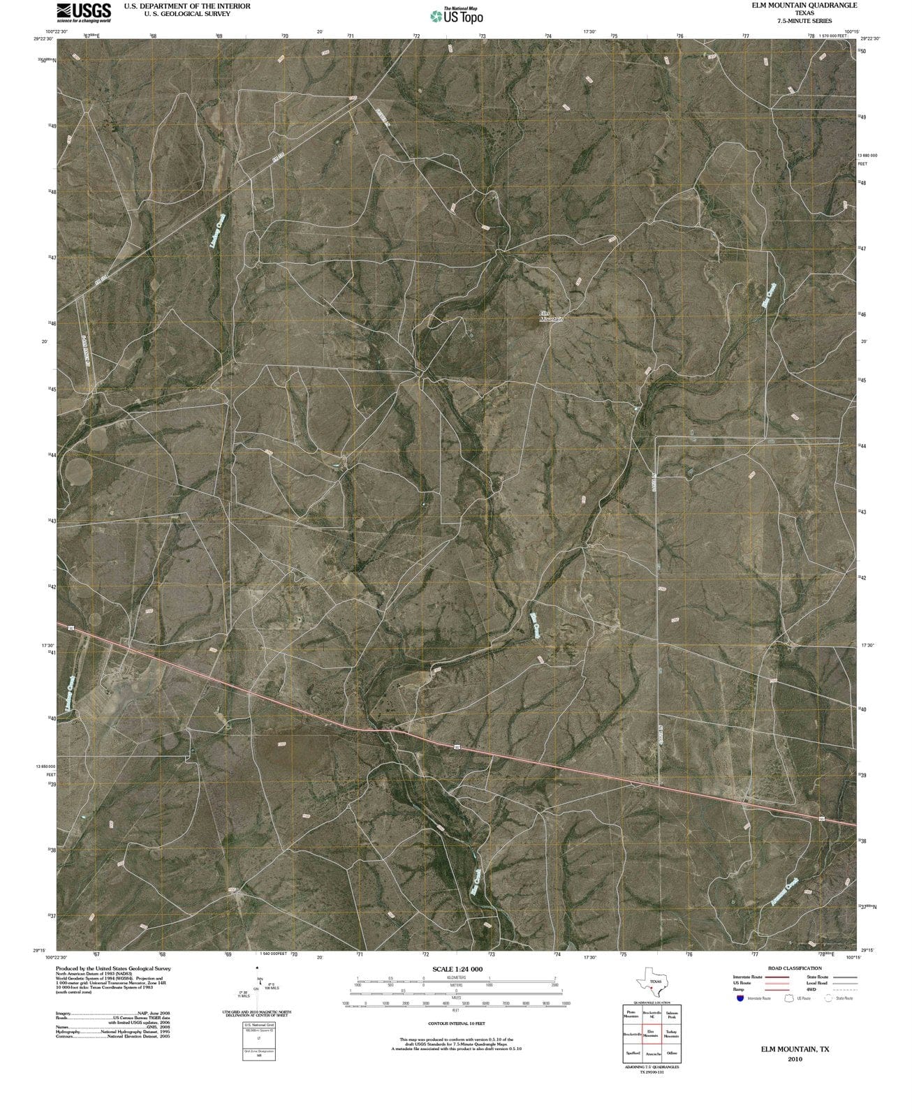 2010 Elm Mountain, TX - Texas - USGS Topographic Map