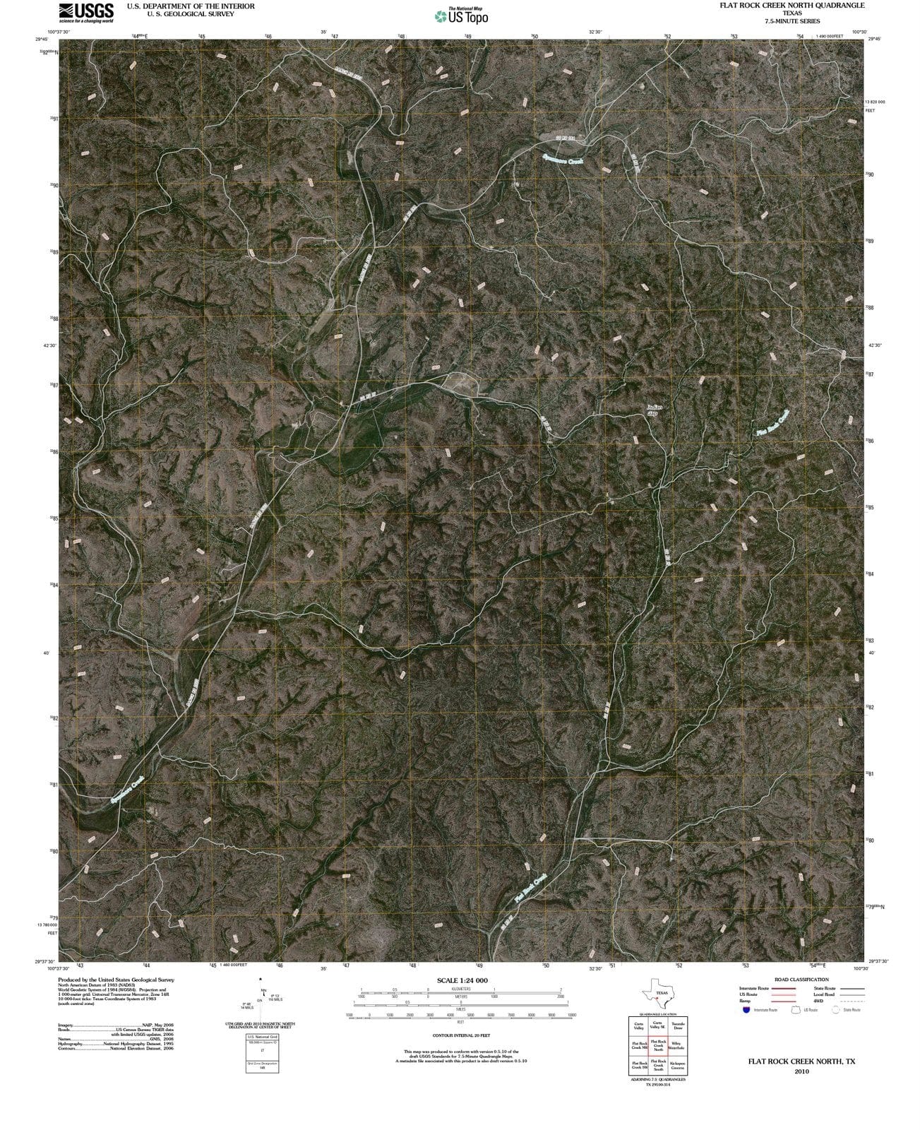 2010 Flat Rock Creek North, TX - Texas - USGS Topographic Map