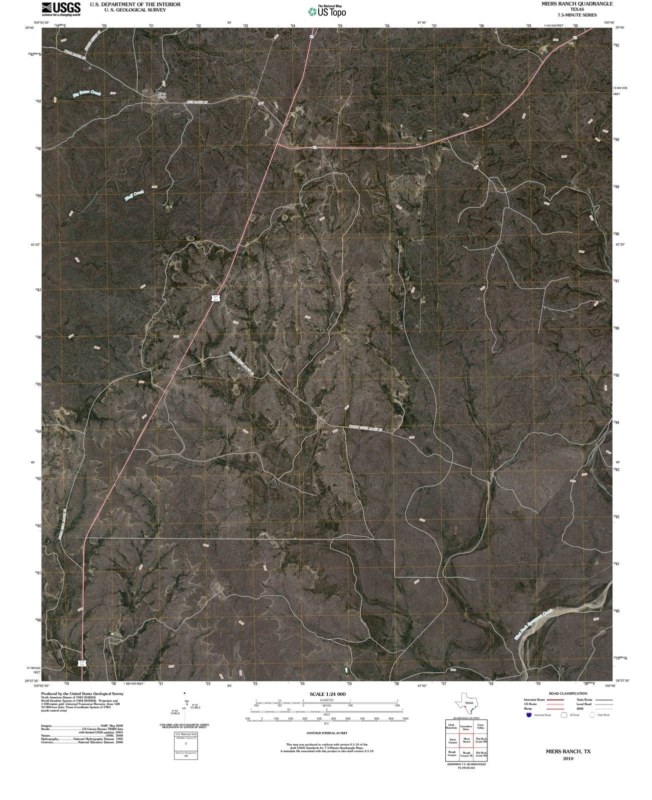 2010 Miers Ranch, TX - Texas - USGS Topographic Map