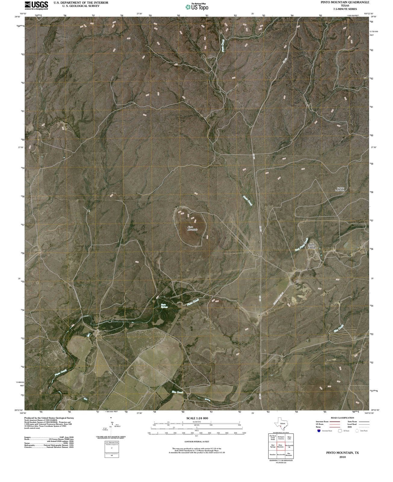 2010 Pinto Mountain, TX - Texas - USGS Topographic Map