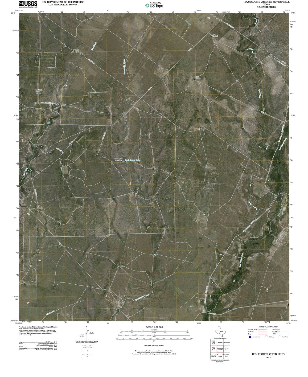2010 Tequesquite Creek, TX - Texas - USGS Topographic Map