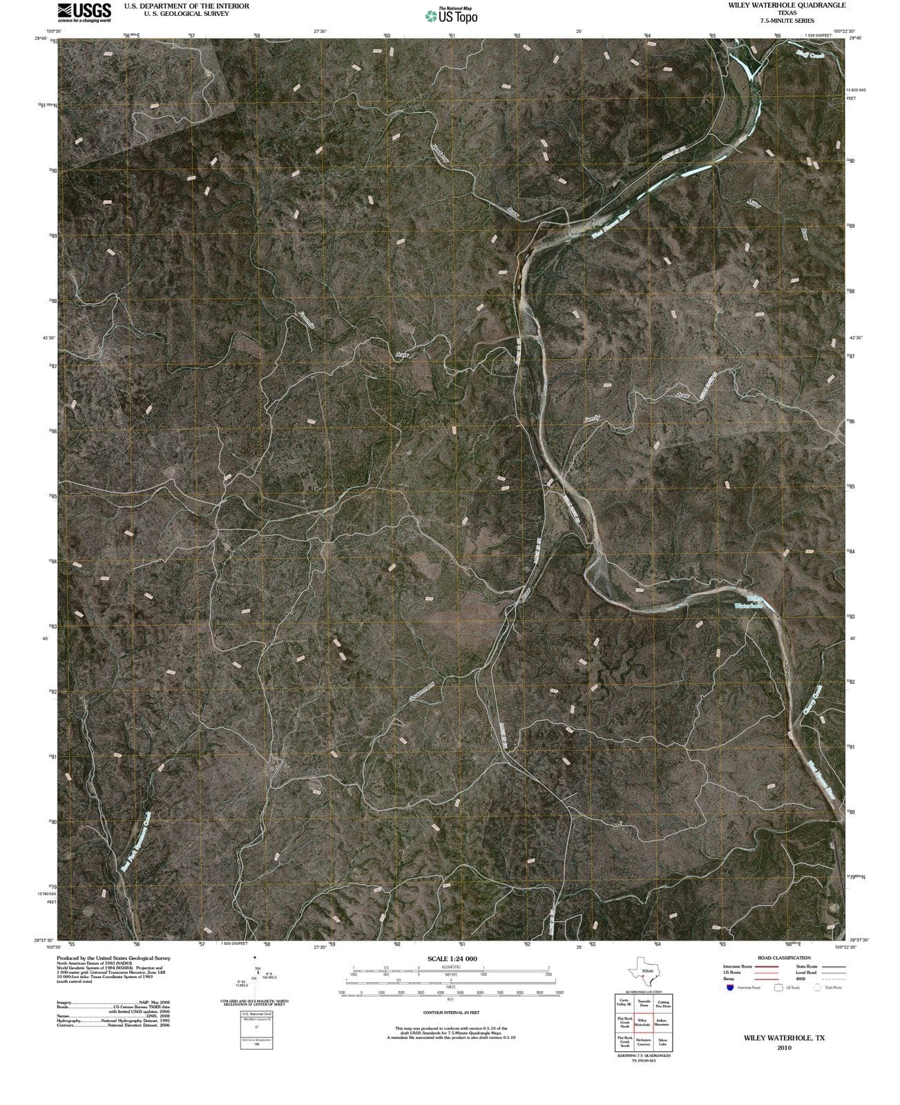 2010 Wiley Waterhole, TX - Texas - USGS Topographic Map