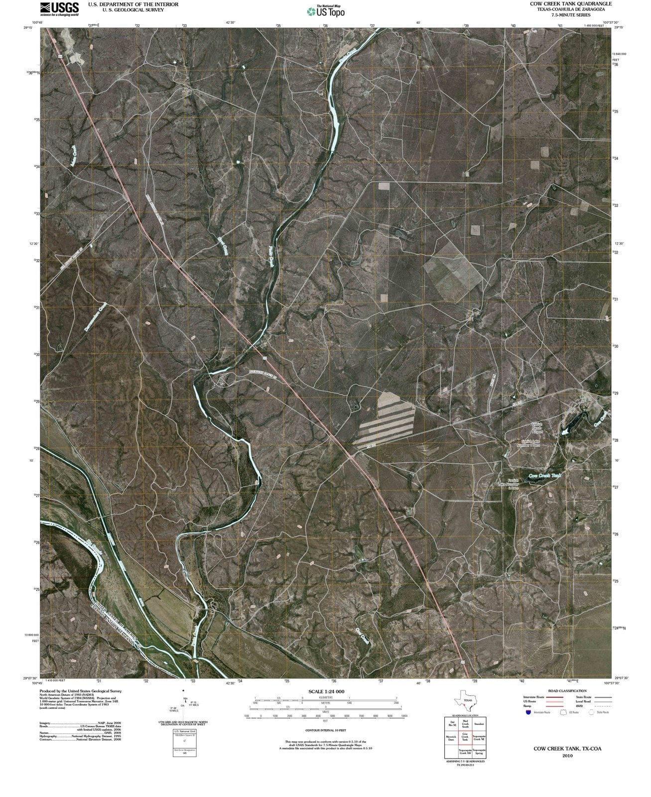 2010 Cow Creek Tank, TX - Texas - USGS Topographic Map