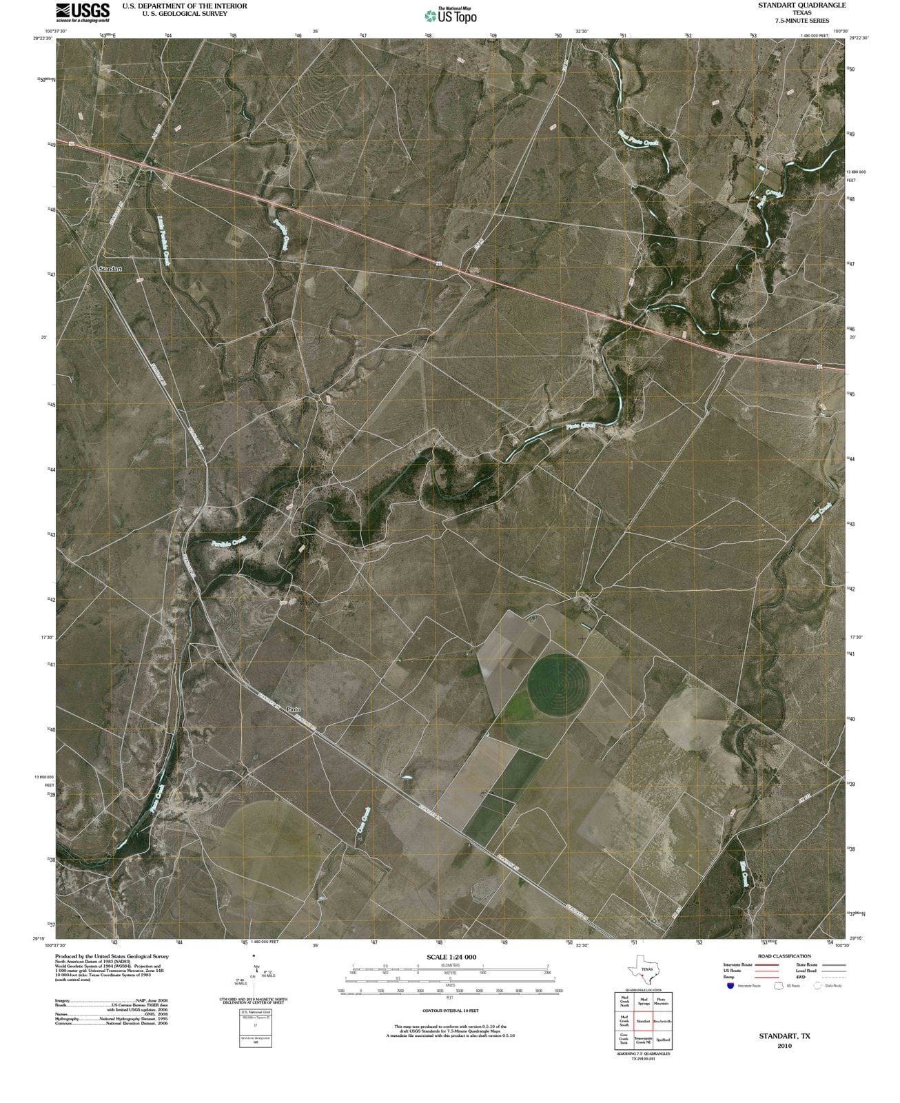 2010 Standart, TX - Texas - USGS Topographic Map