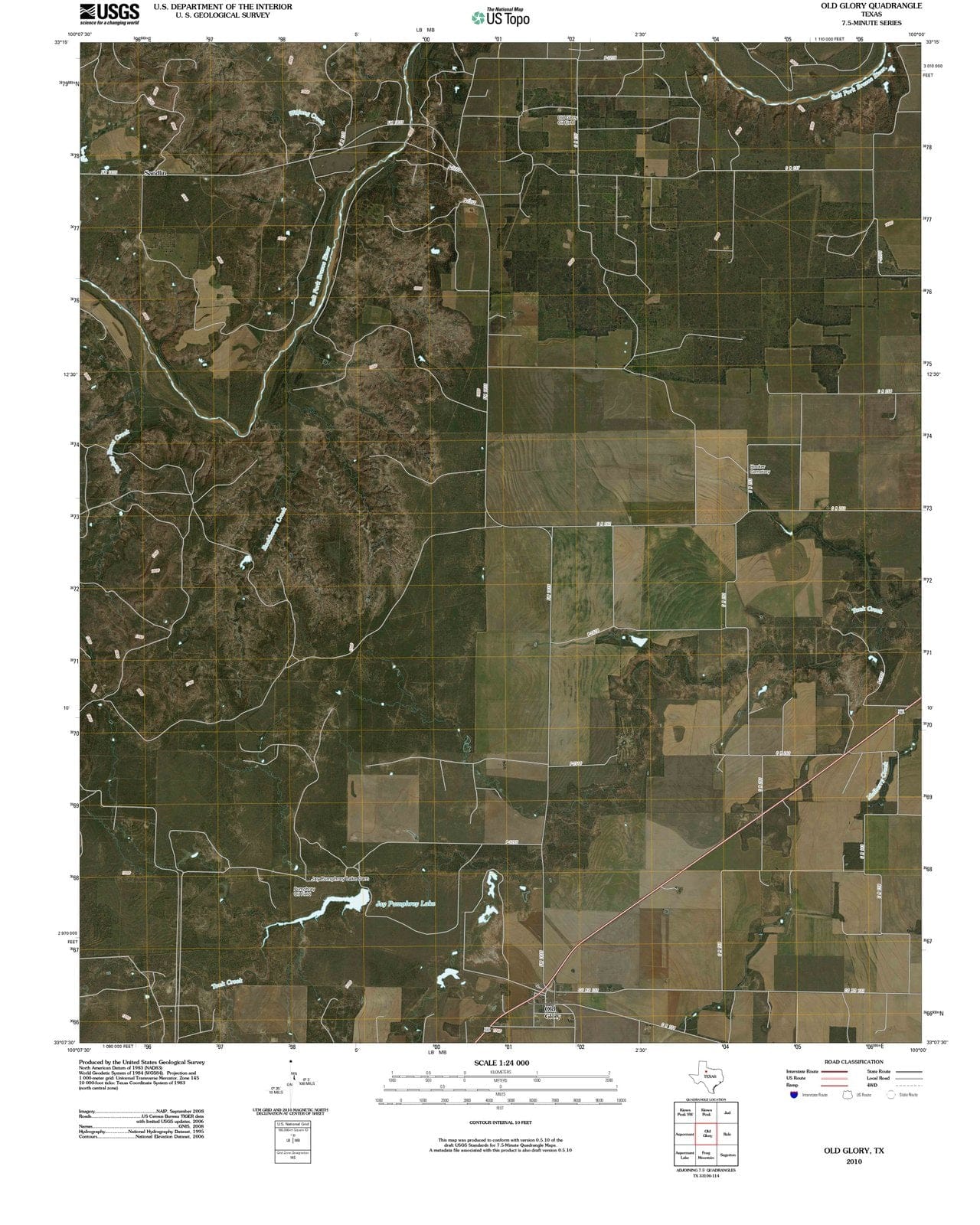2010 Old Glory, TX - Texas - USGS Topographic Map