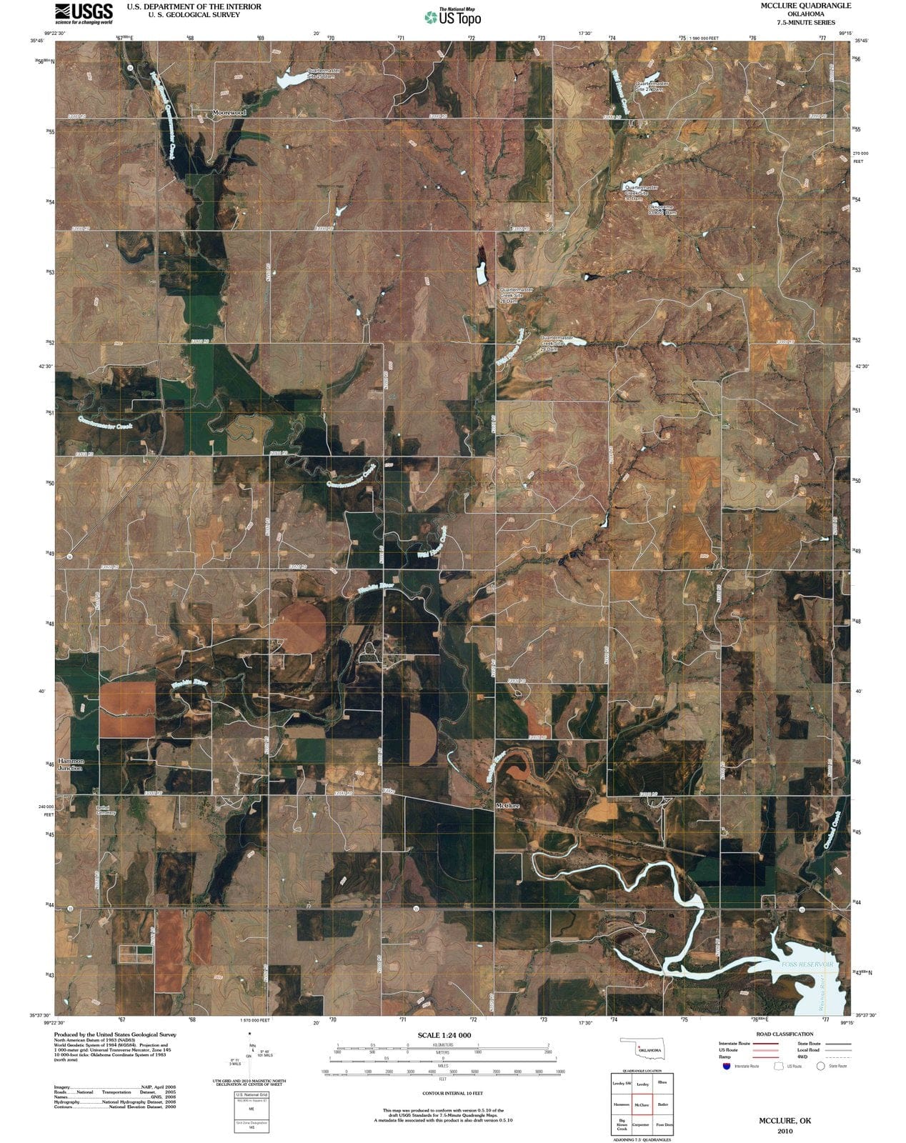 2010 Mcclure, OK - Oklahoma - USGS Topographic Map