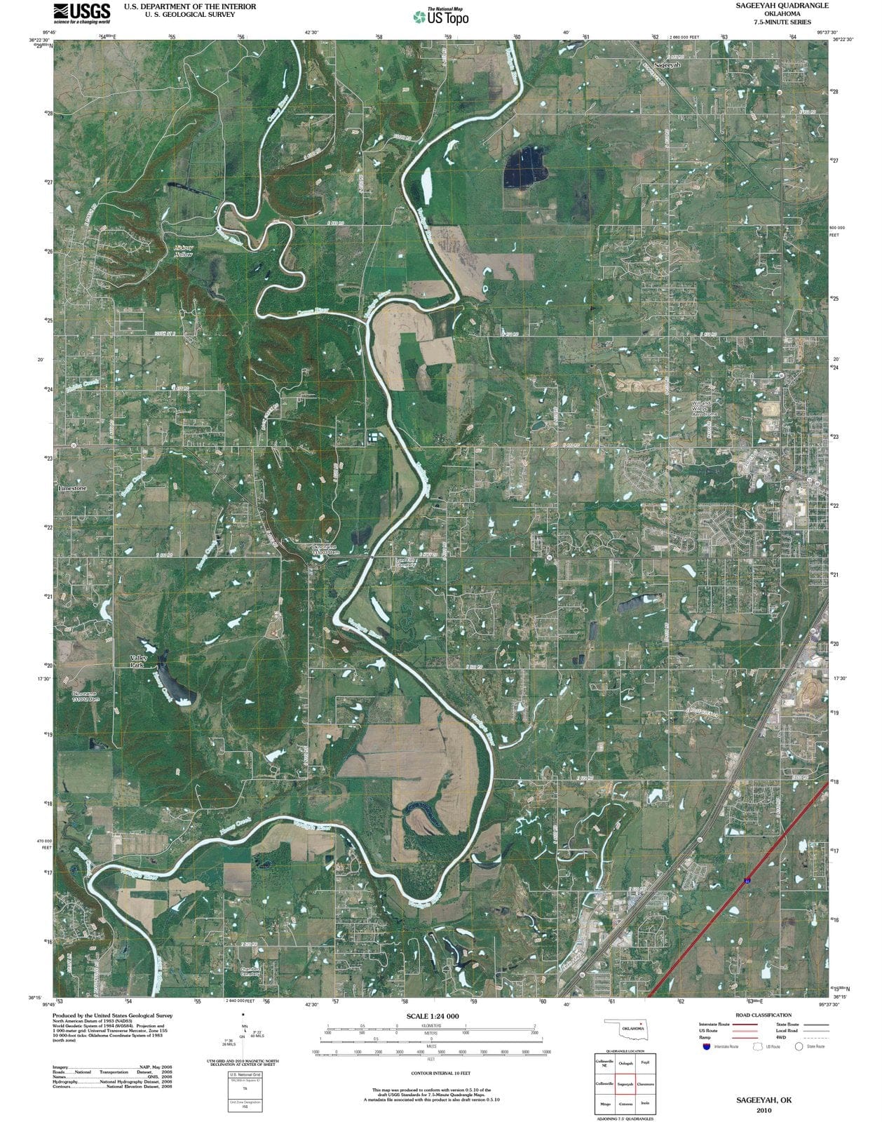 2010 Sageeyah, OK - Oklahoma - USGS Topographic Map