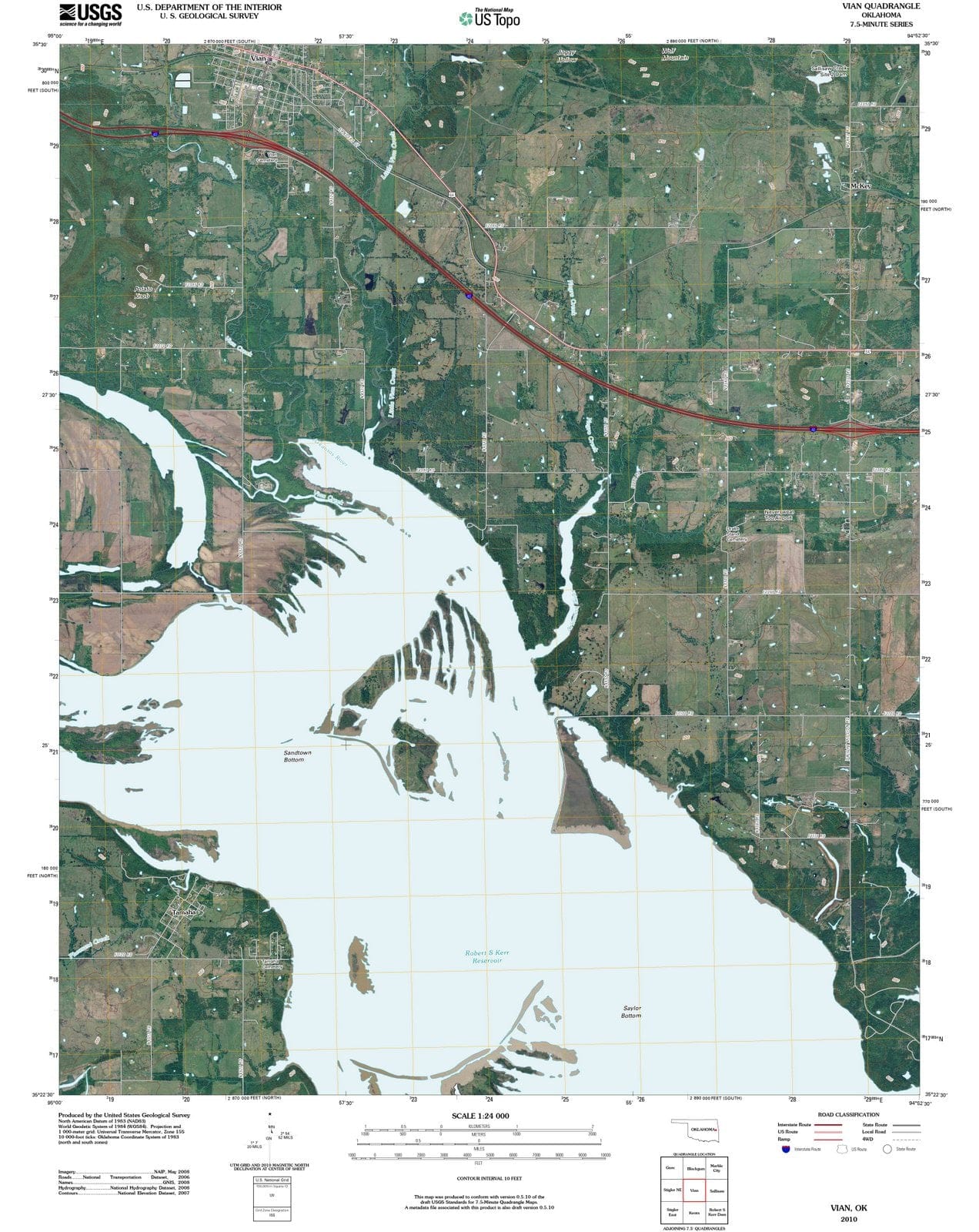 2010 Vian, OK - Oklahoma - USGS Topographic Map