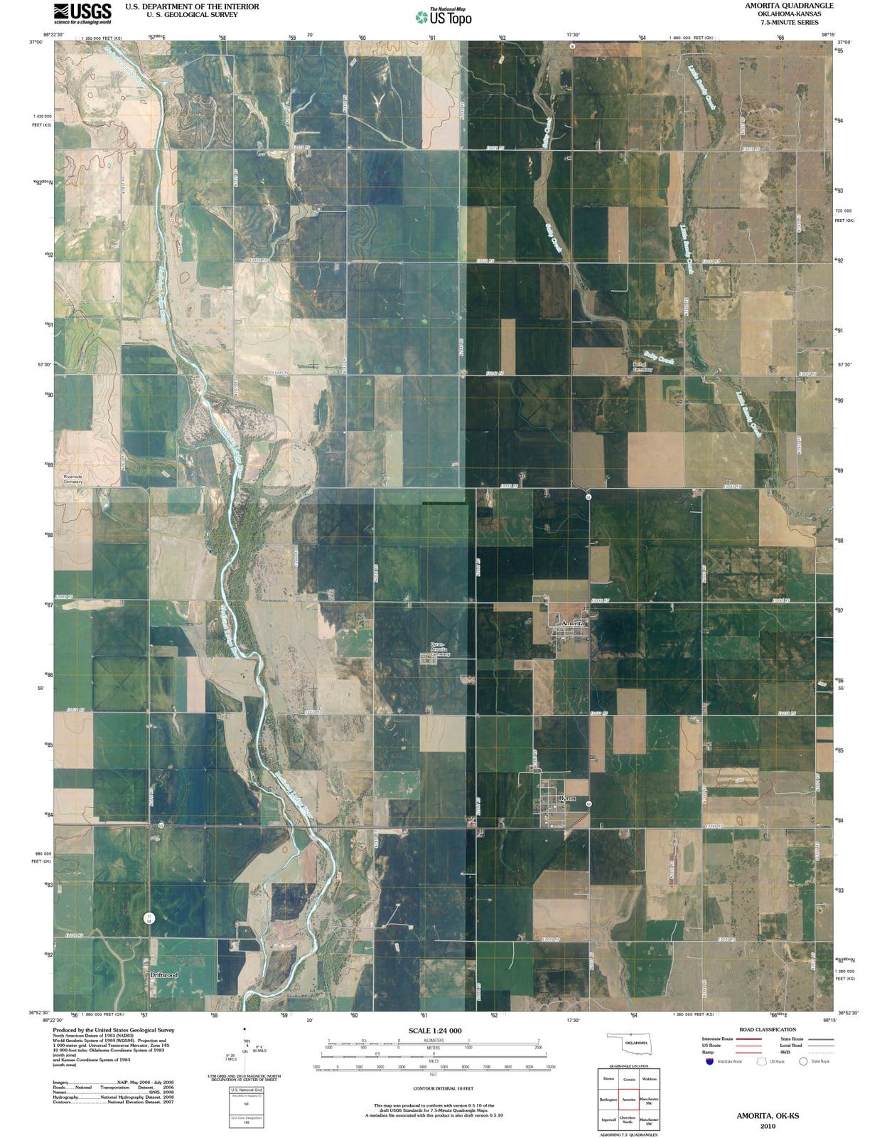2010 Amorita, OK - Oklahoma - USGS Topographic Map