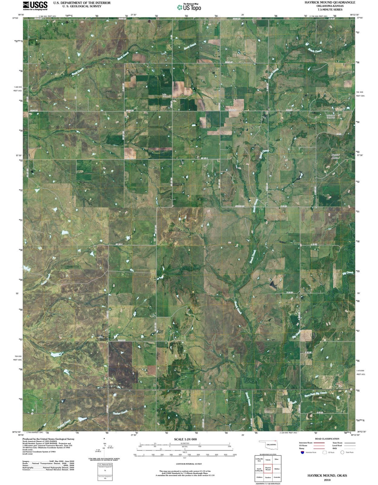 2010 Hayrick Mound, OK - Oklahoma - USGS Topographic Map