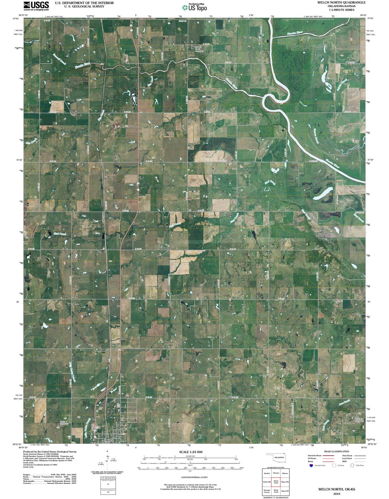 2010 Welch North, OK - Oklahoma - USGS Topographic Map