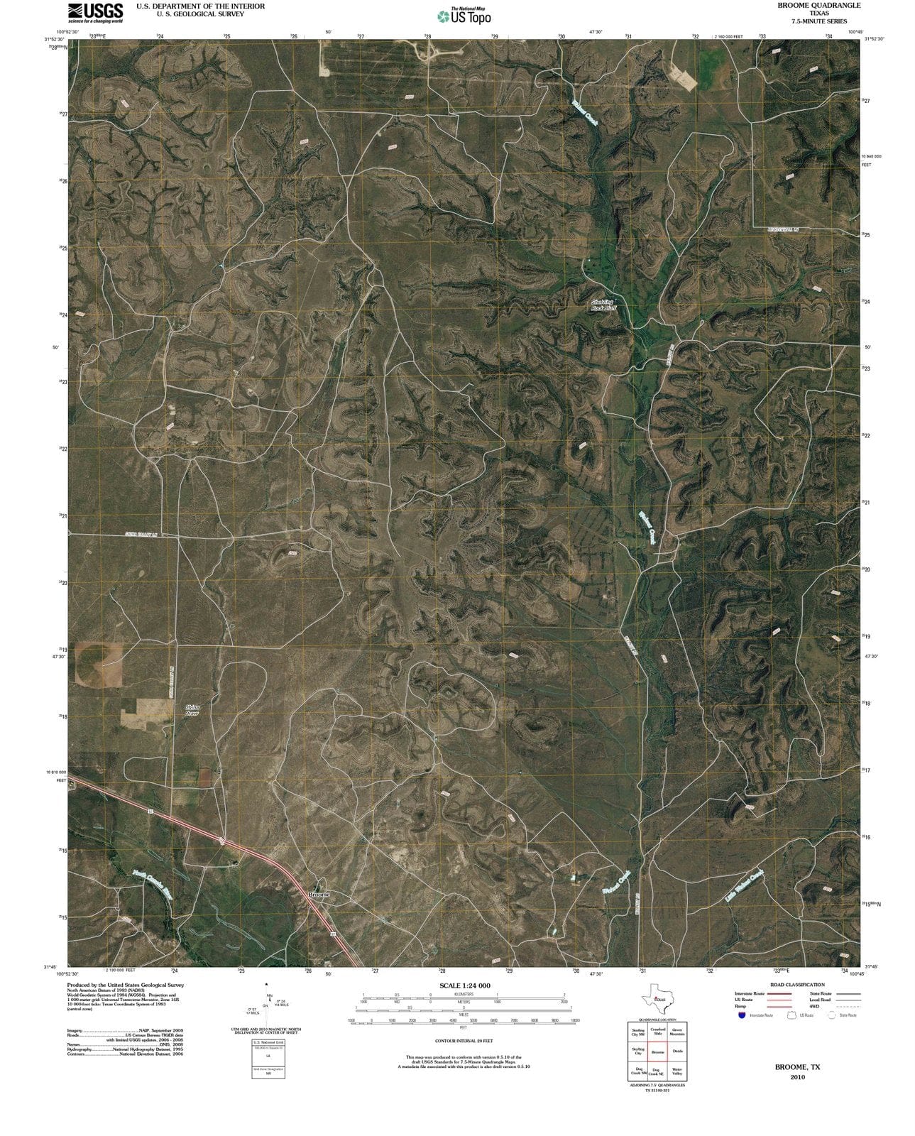 2010 Broome, TX - Texas - USGS Topographic Map