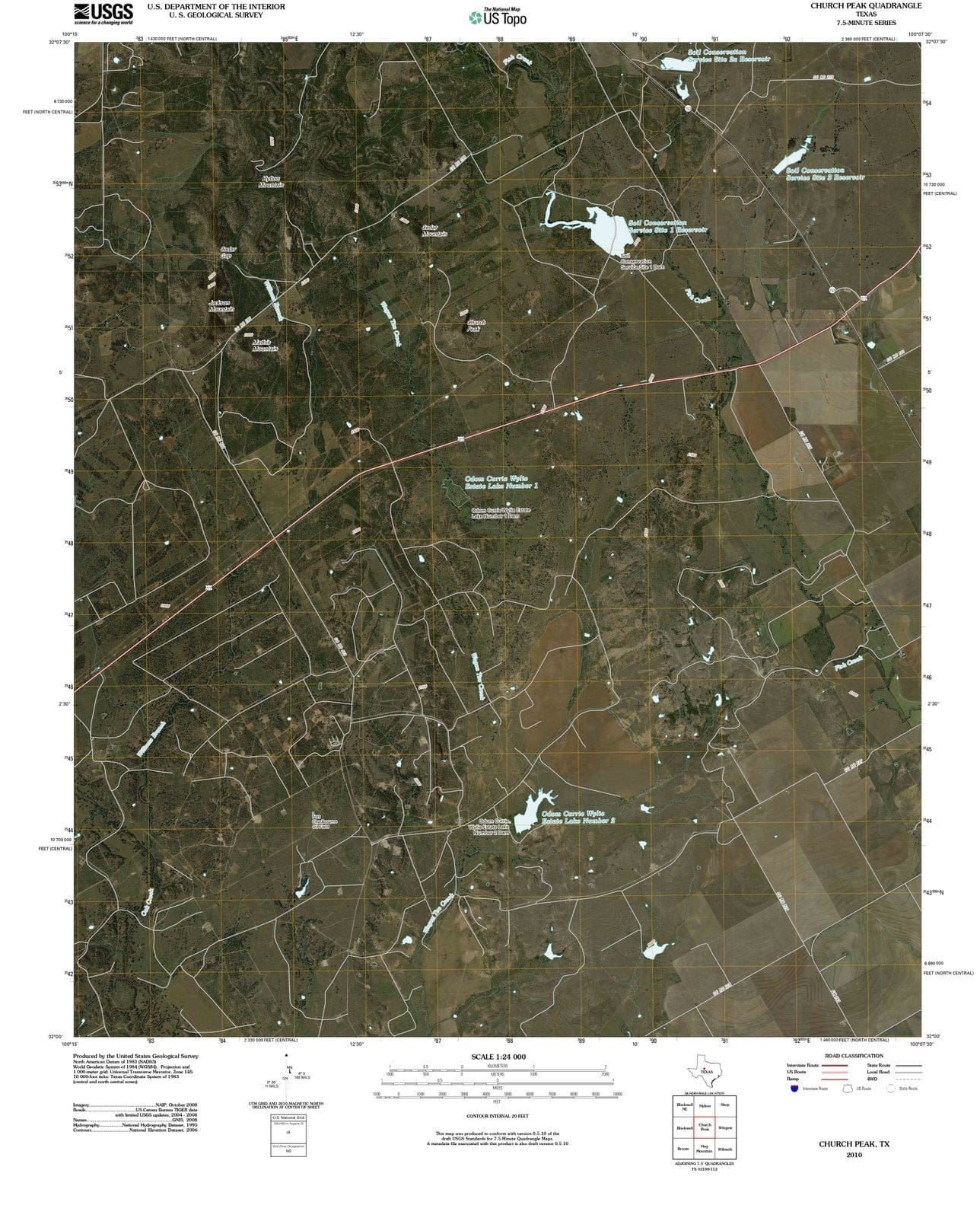 2010 Church Peak, TX - Texas - USGS Topographic Map