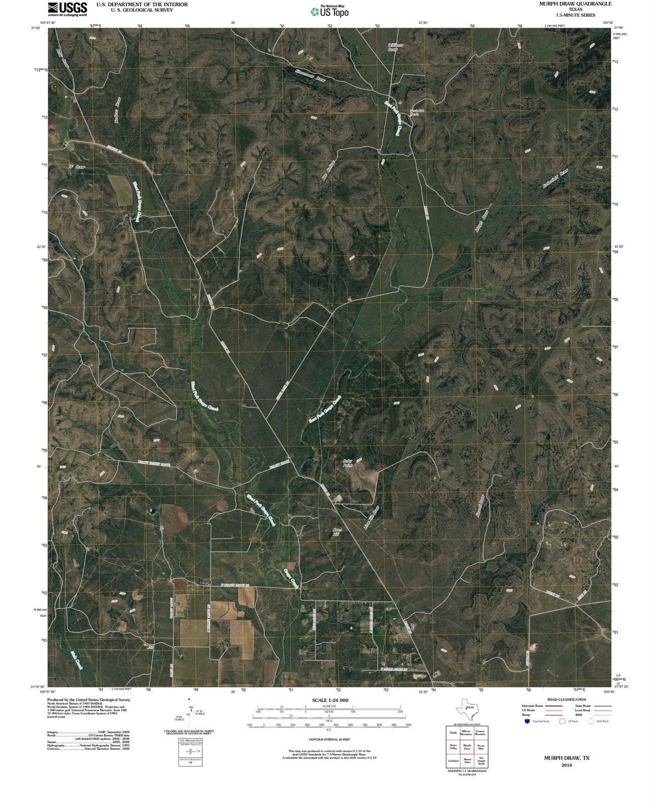 2010 Murphraw, TX - Texas - USGS Topographic Map