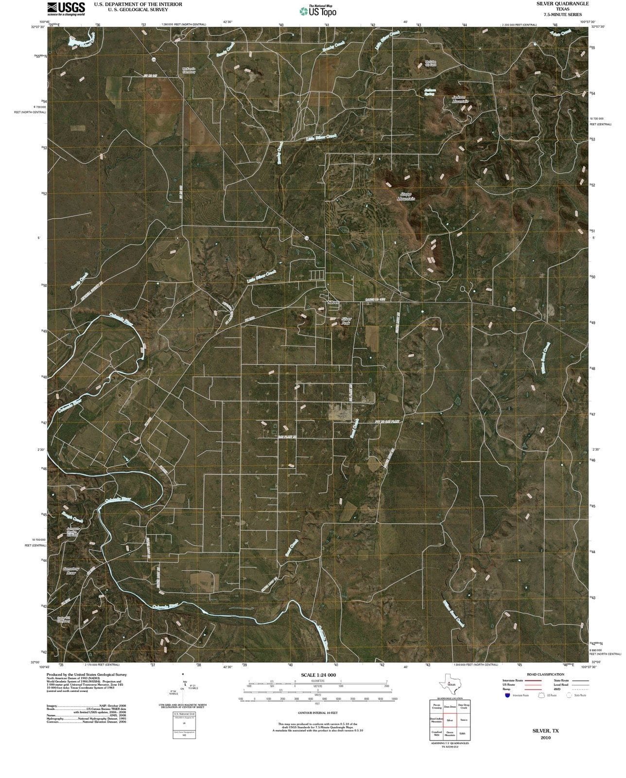 2010 Silver, TX - Texas - USGS Topographic Map