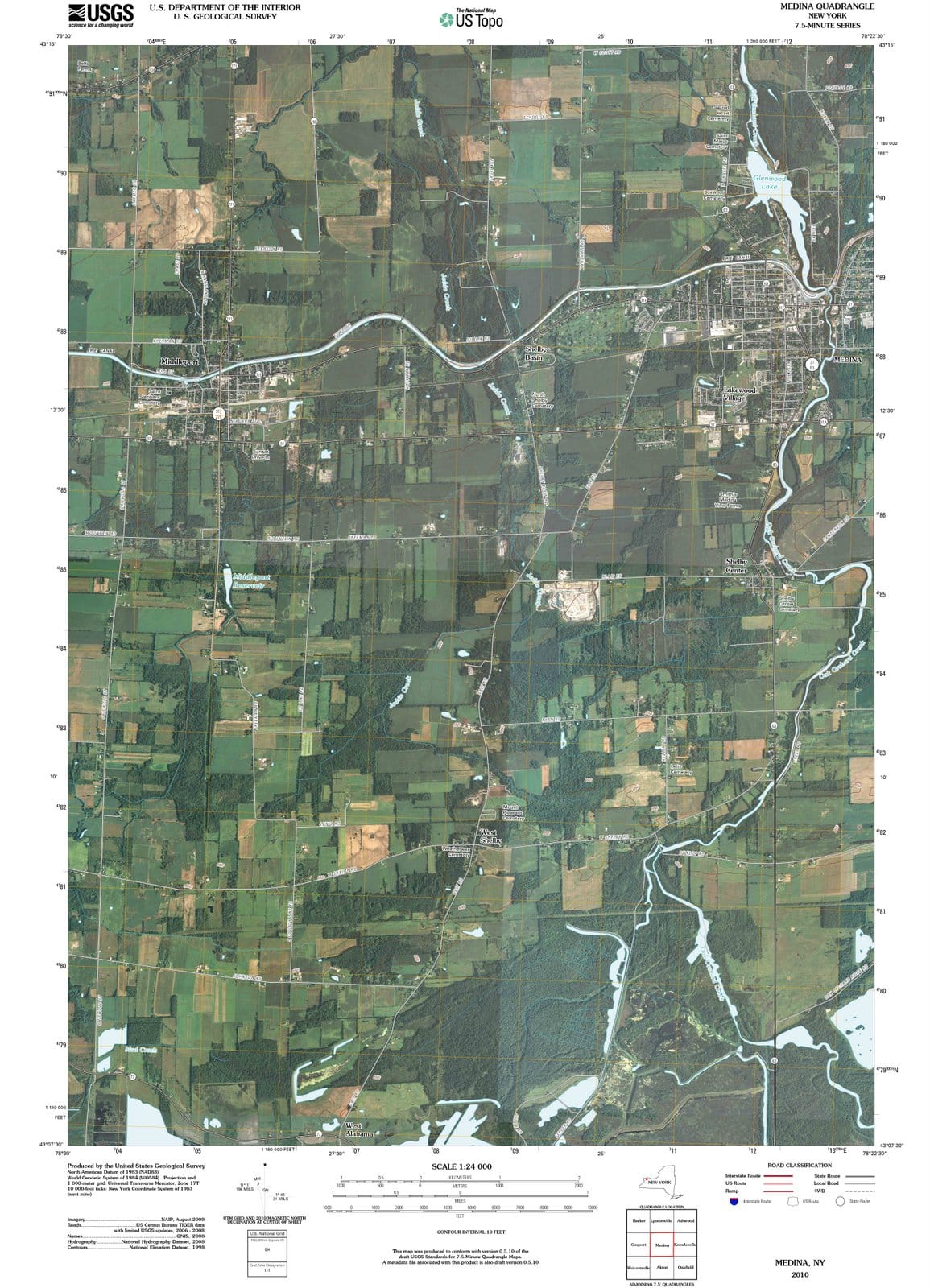 2010 Medina, NY - New York - USGS Topographic Map