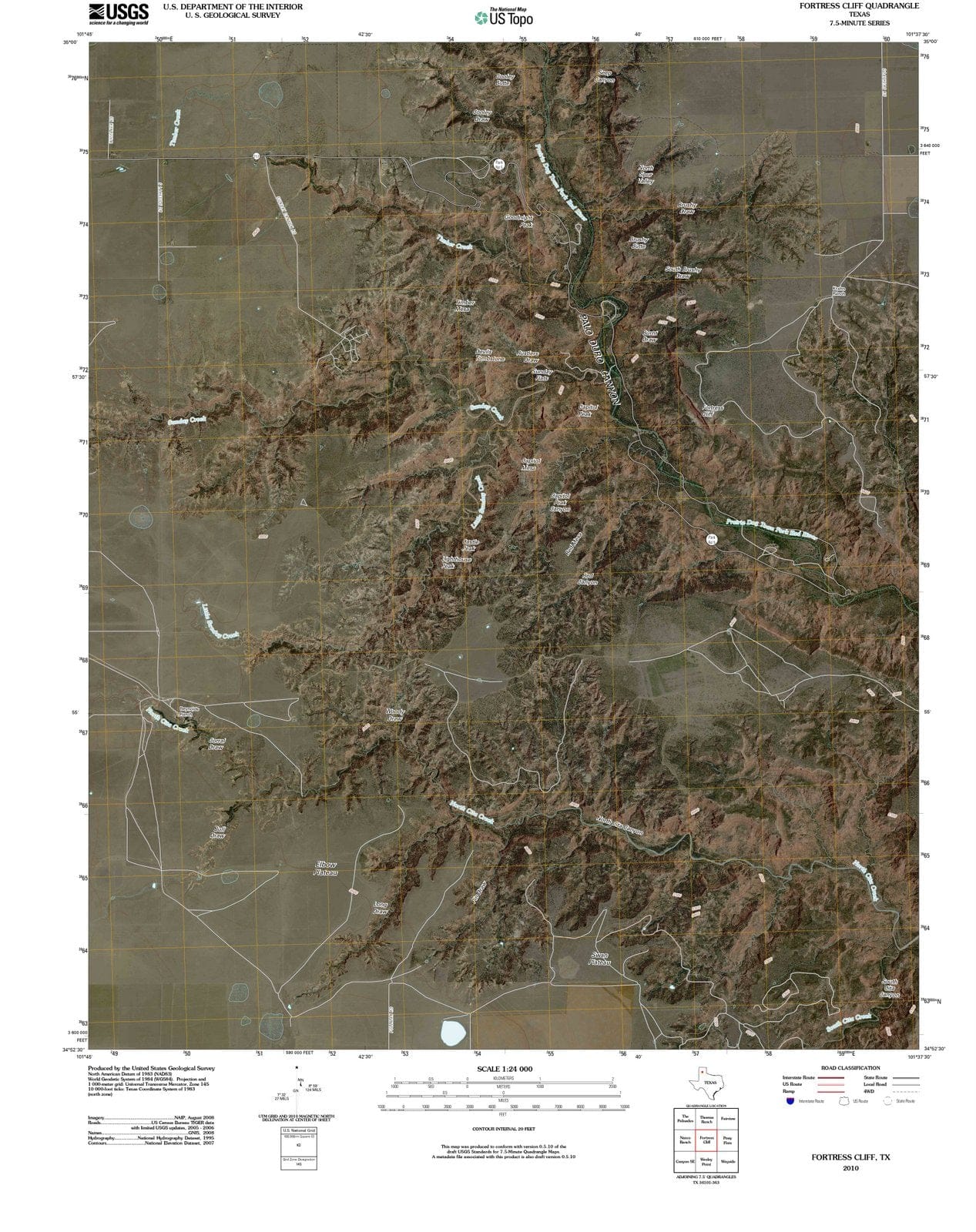 2010 Fortress Cliff, TX - Texas - USGS Topographic Map