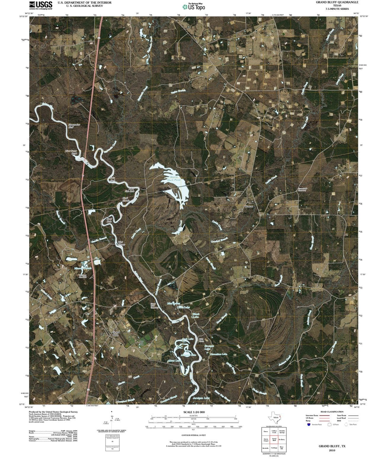 2010 Grand Bluff, TX - Texas - USGS Topographic Map