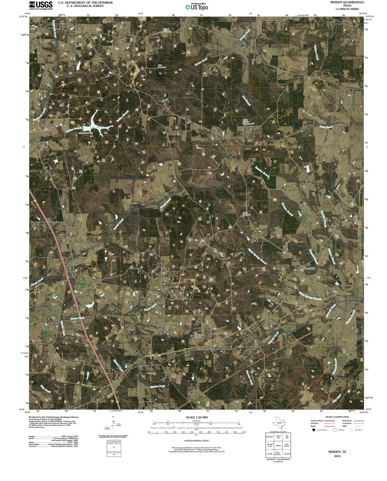 2010 Minden, TX - Texas - USGS Topographic Map