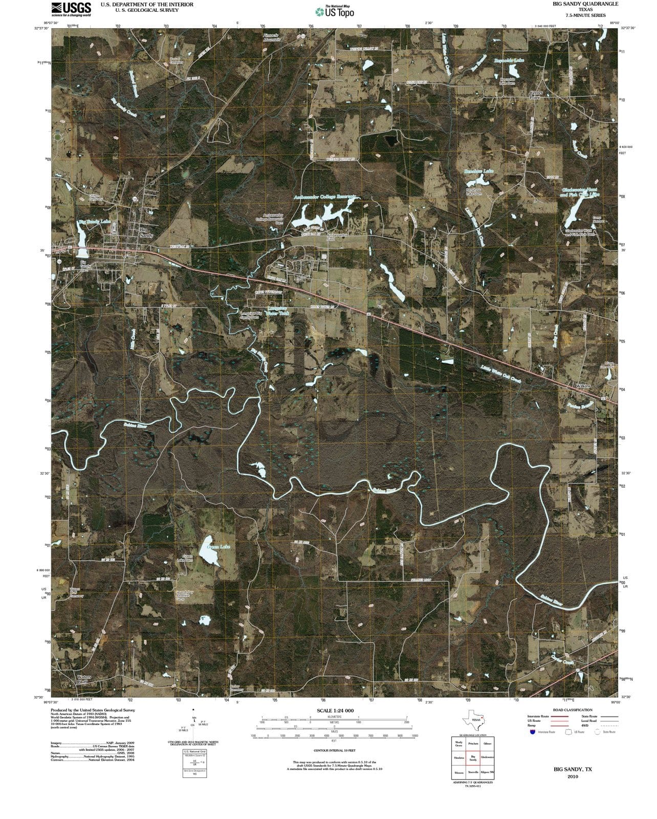 2010 Big Sandy, TX - Texas - USGS Topographic Map
