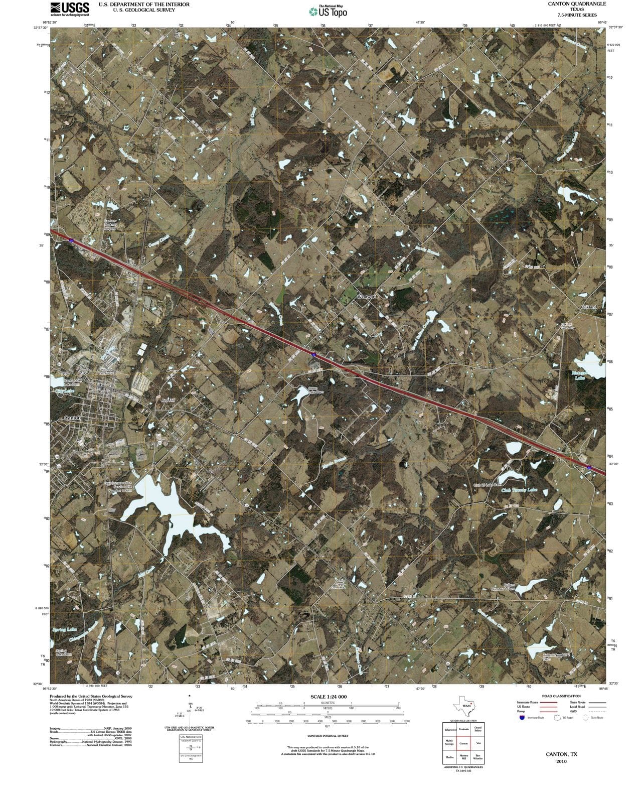 2010 Canton, TX - Texas - USGS Topographic Map