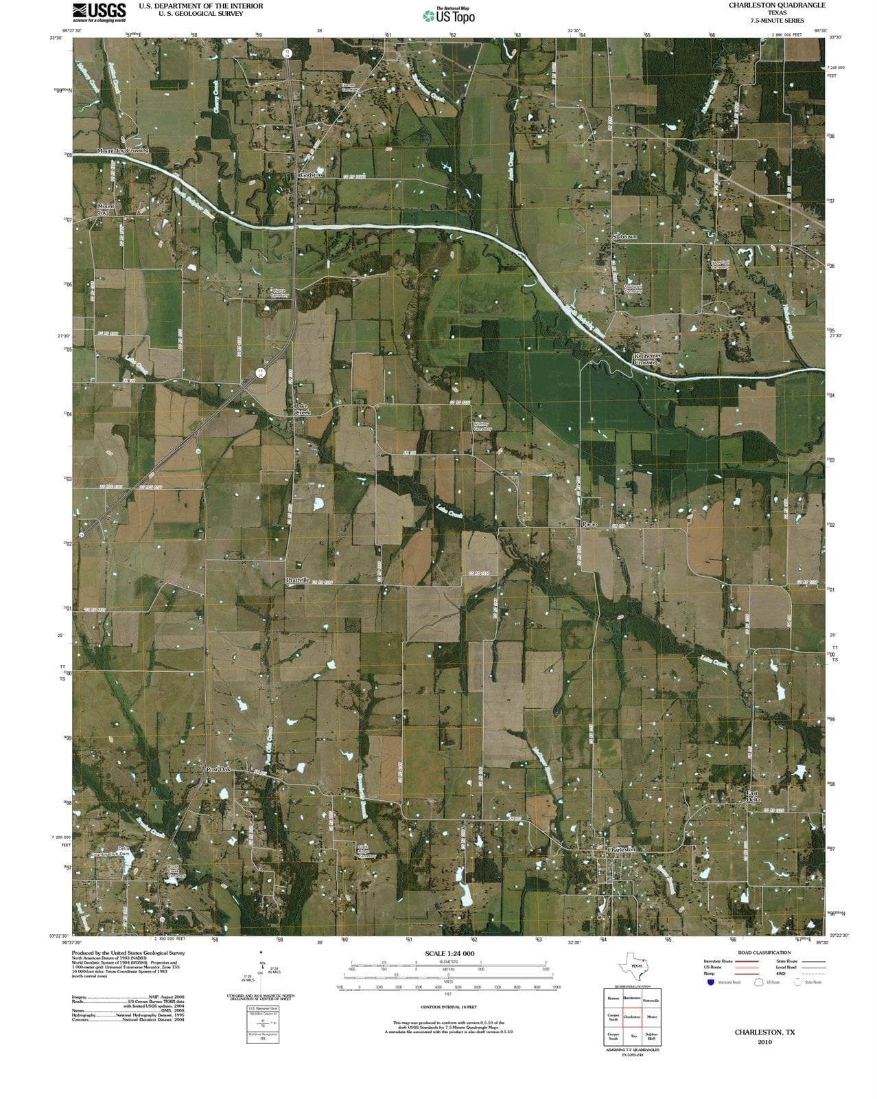 2010 Charleston, TX - Texas - USGS Topographic Map