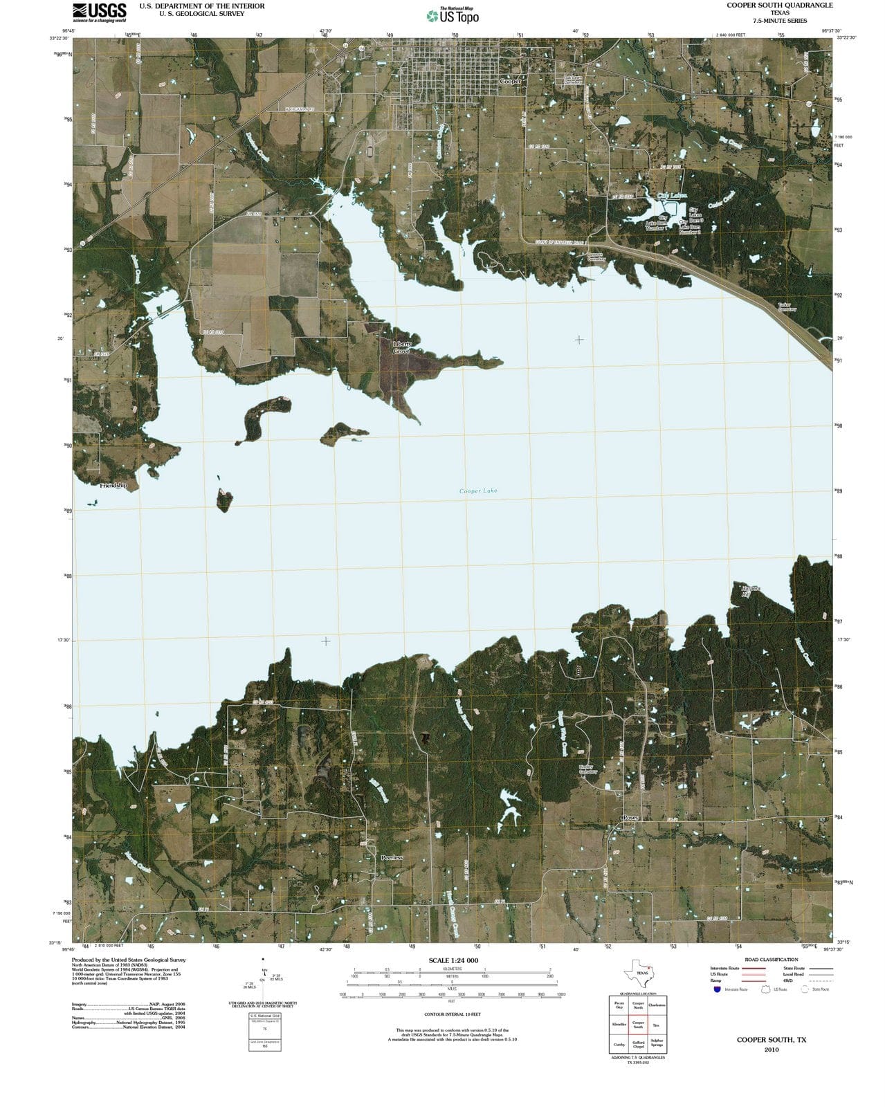 2010 Cooper South, TX - Texas - USGS Topographic Map