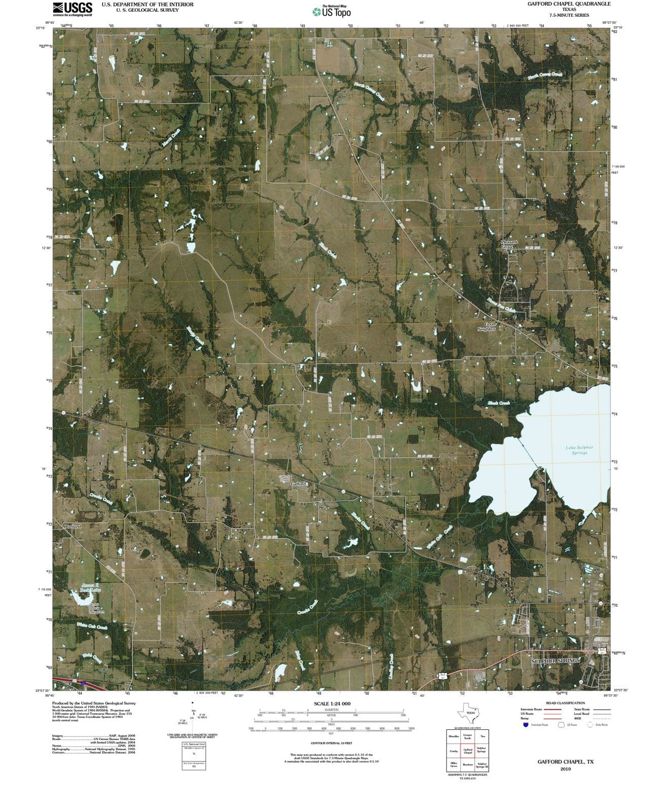 2010 Gafford Chapel, TX - Texas - USGS Topographic Map