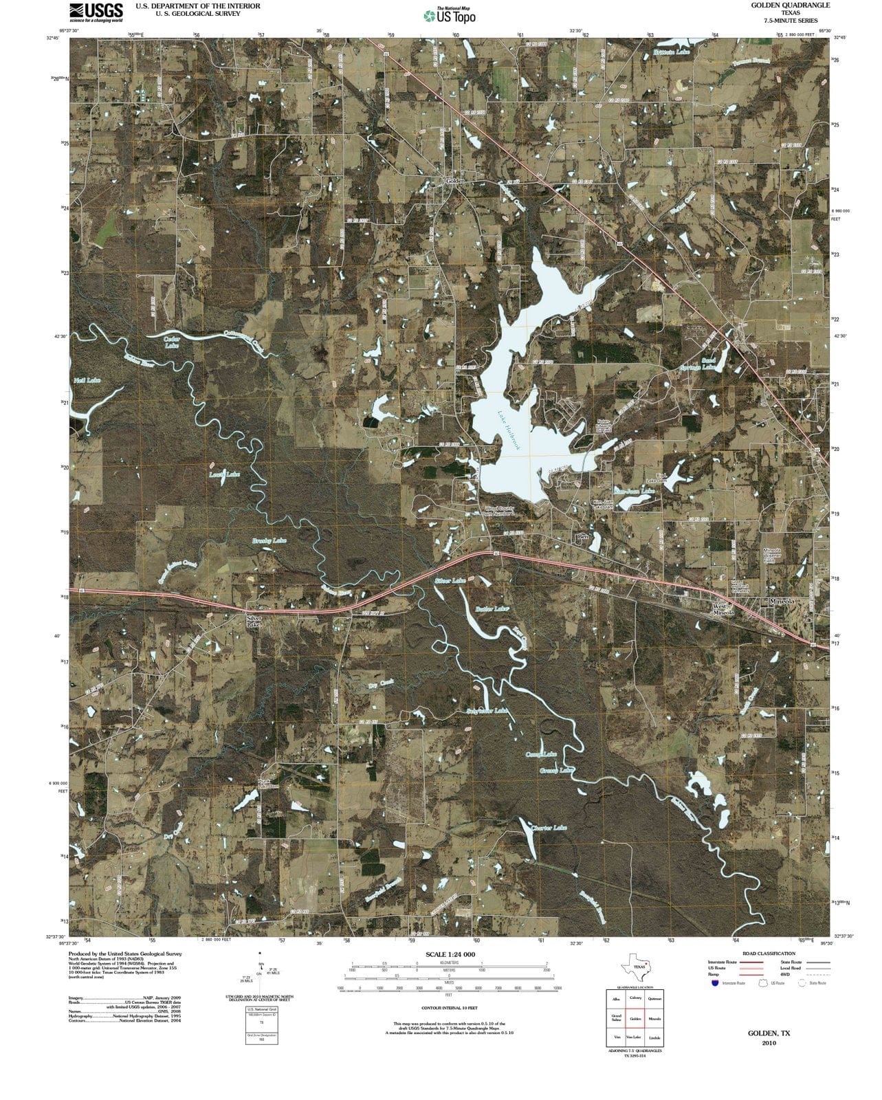 2010 Golden, TX - Texas - USGS Topographic Map