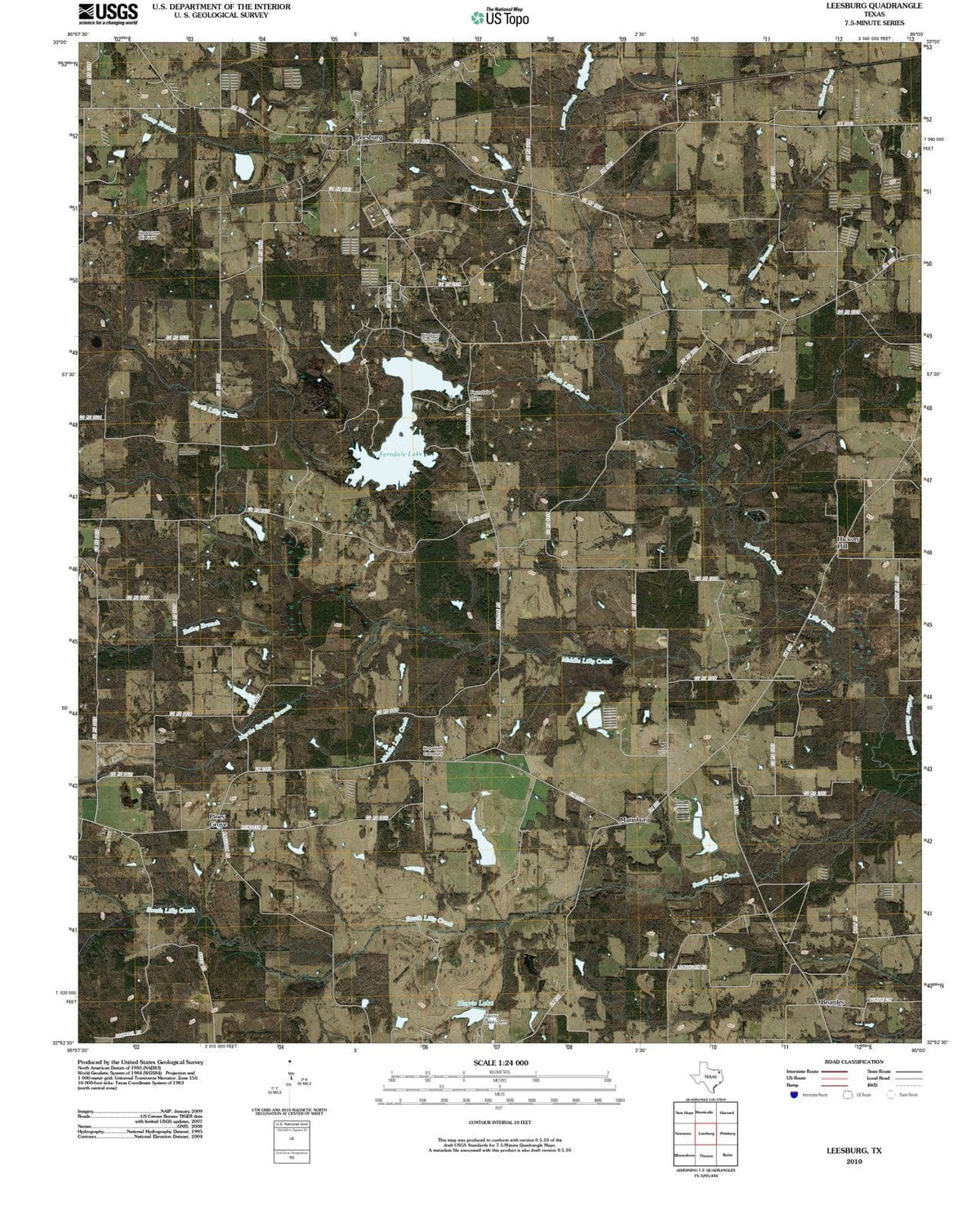 2010 Leesburg, TX - Texas - USGS Topographic Map