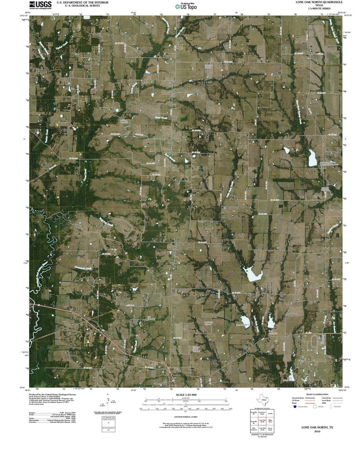 2010 Lone Oak North, TX - Texas - USGS Topographic Map