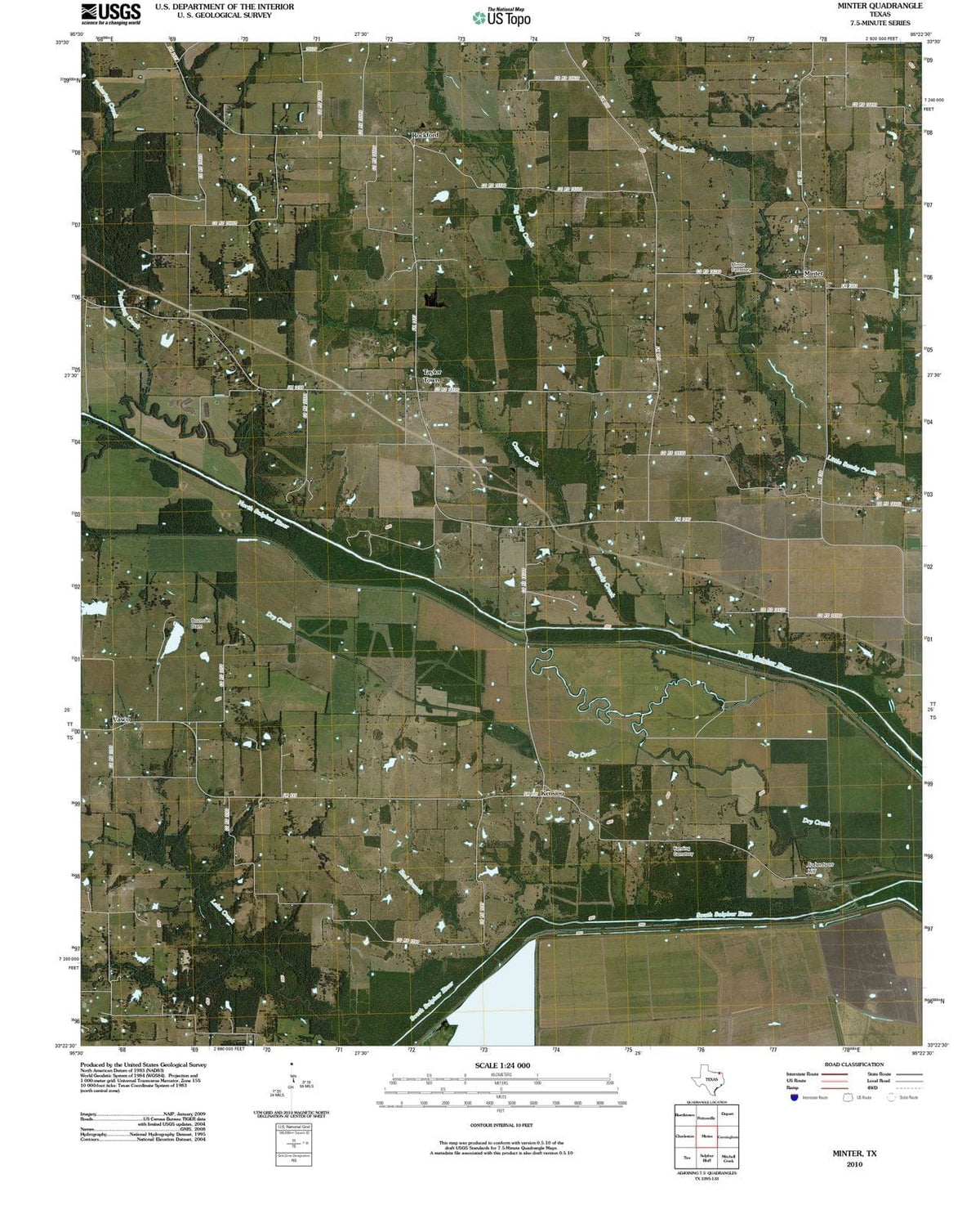 2010 Minter, TX - Texas - USGS Topographic Map