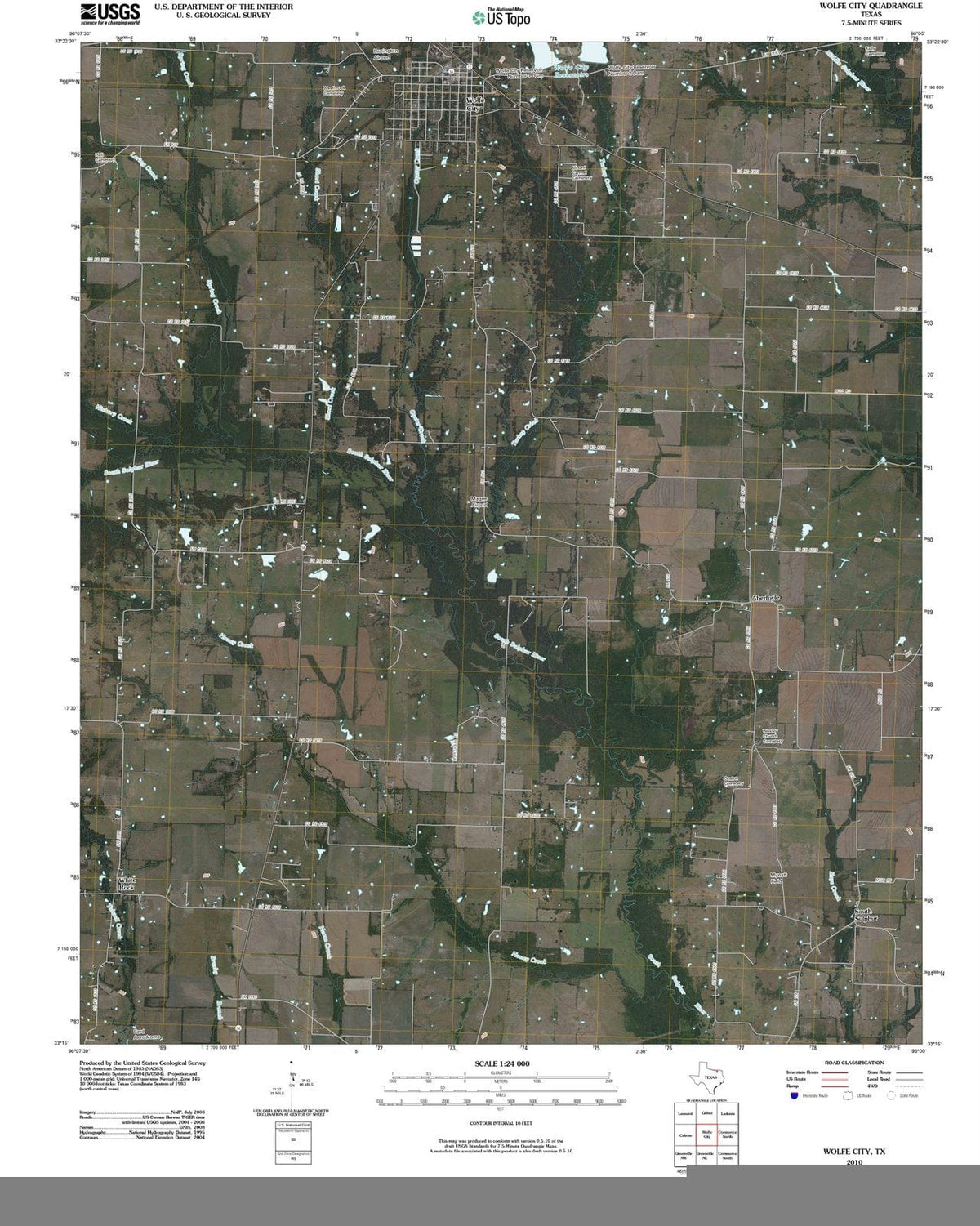 2010 Wolfe City, TX - Texas - USGS Topographic Map
