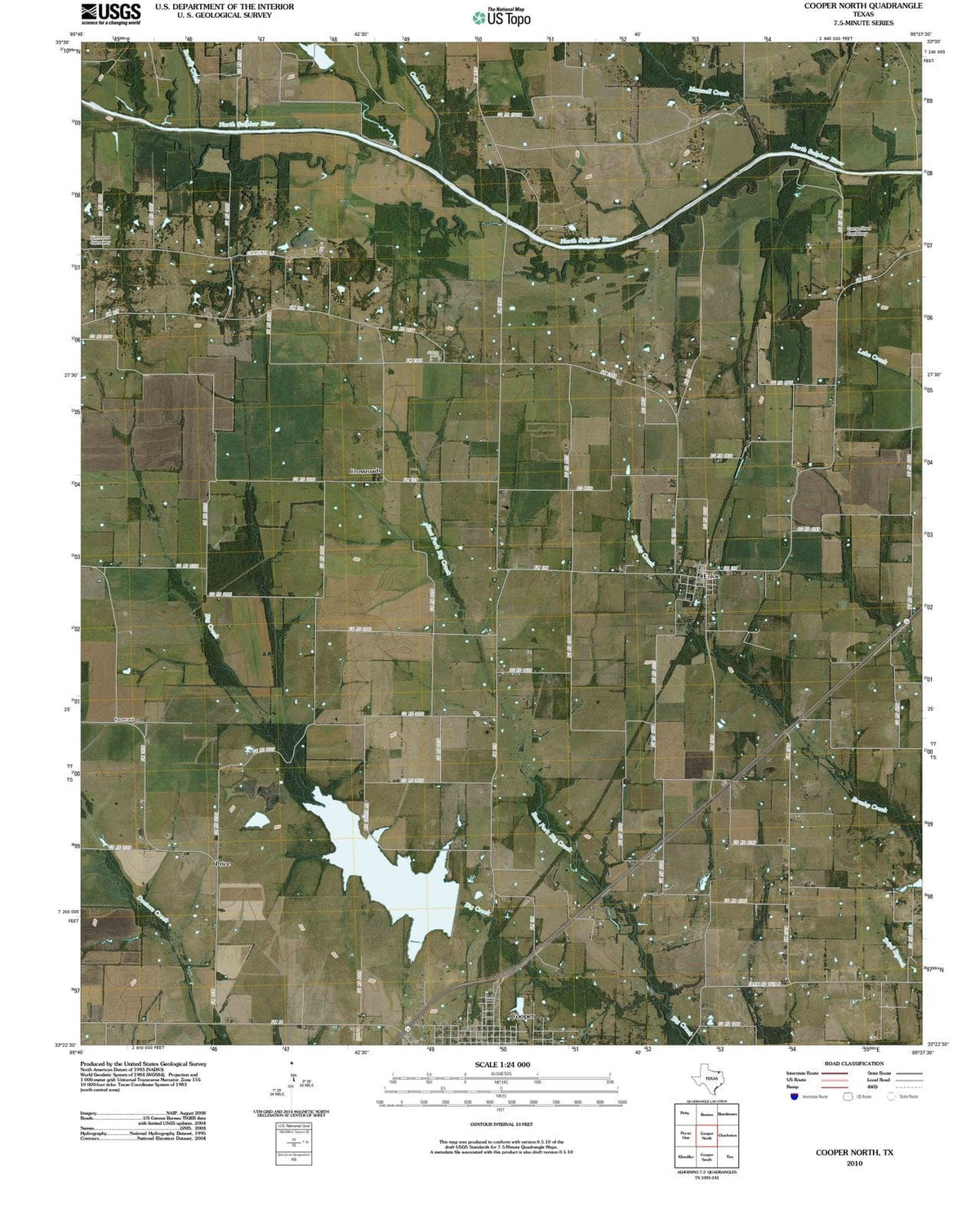 2010 Cooper North, TX - Texas - USGS Topographic Map