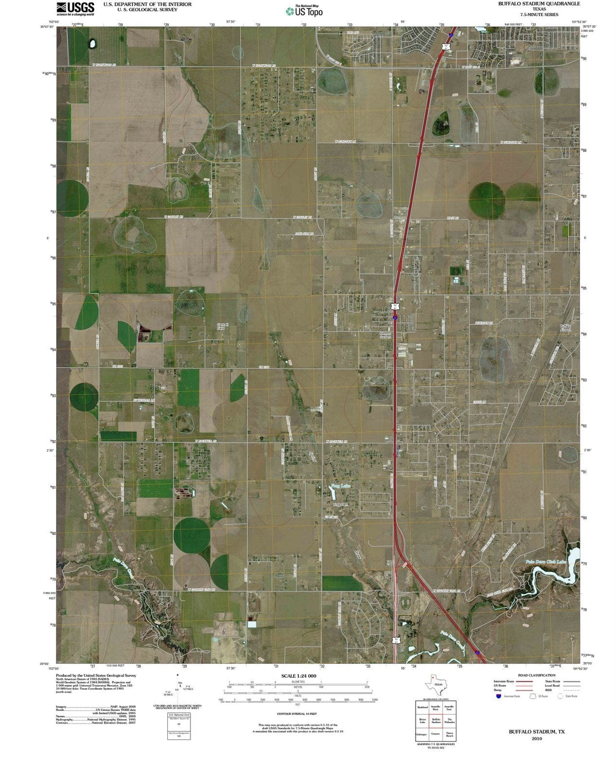2010 Buffalo Stadium, TX - Texas - USGS Topographic Map